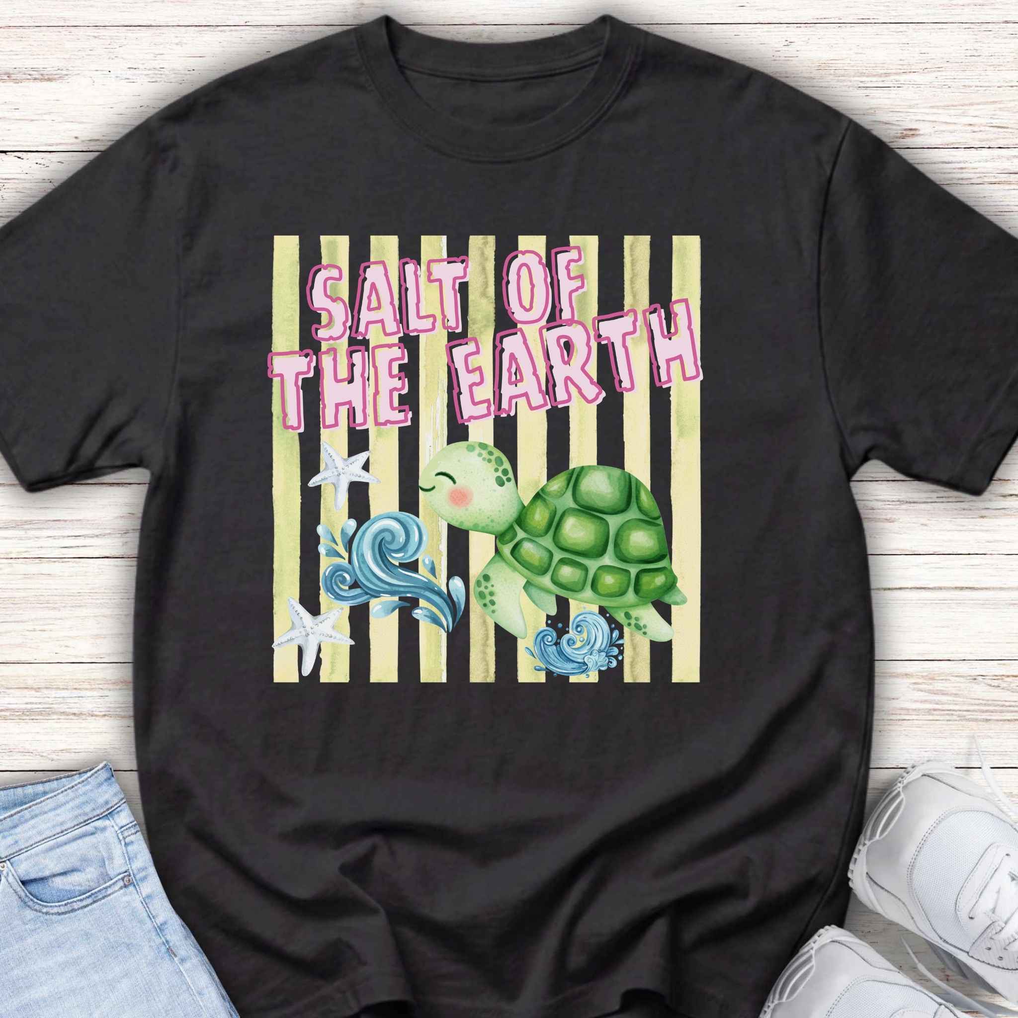 Youth Tee — “Salt of the Earth” Turtle & Waves Kids Graphic Shirt
