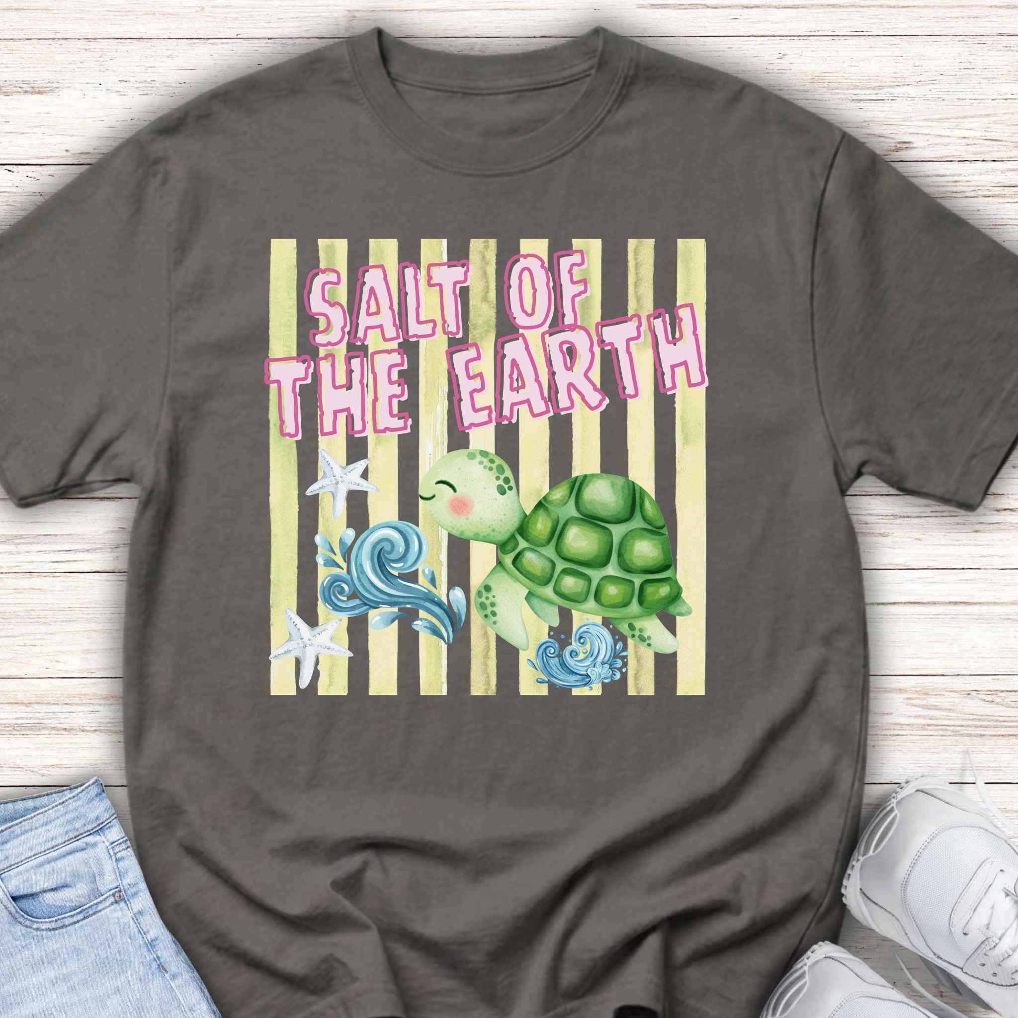 Youth Tee — “Salt of the Earth” Turtle & Waves Kids Graphic Shirt