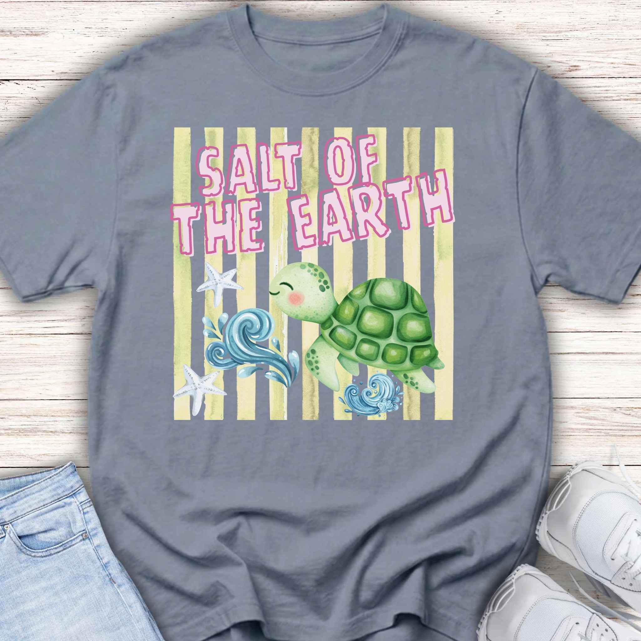 Youth Tee — “Salt of the Earth” Turtle & Waves Kids Graphic Shirt