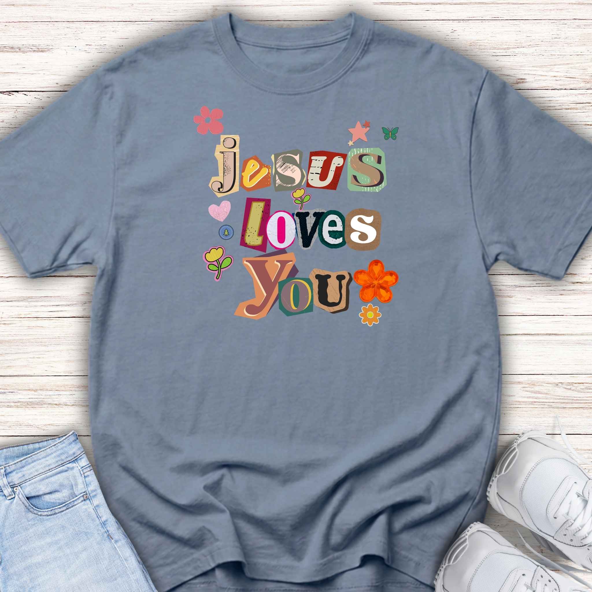 Kids "Jesus Loves You" Retro Floral Tee