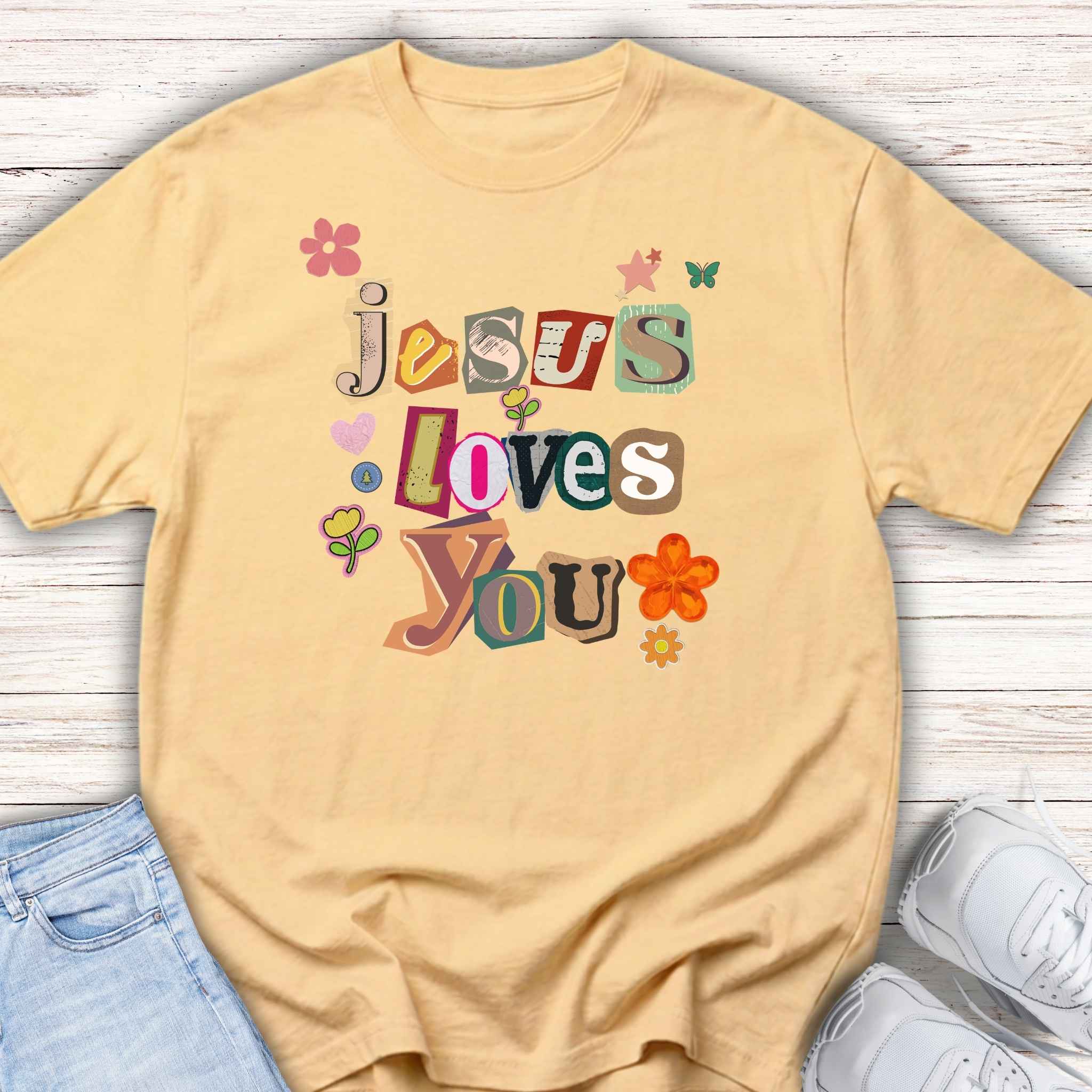 Kids "Jesus Loves You" Retro Floral Tee