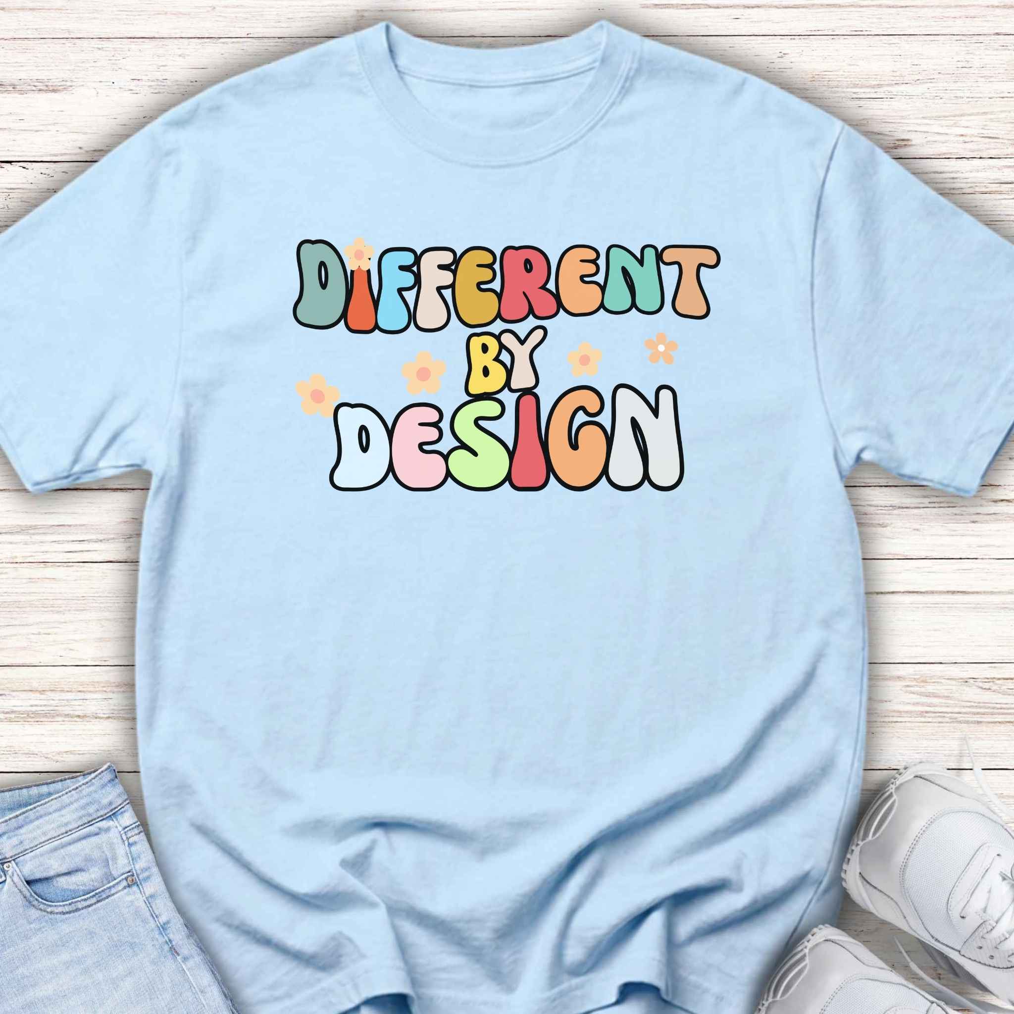 Youth T-Shirt — "Different by Design" Colorful Retro Kids Tee