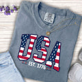 Youth USA Flag Tee — "USA EST. 1776" Patriotic Kids T-Shirt
