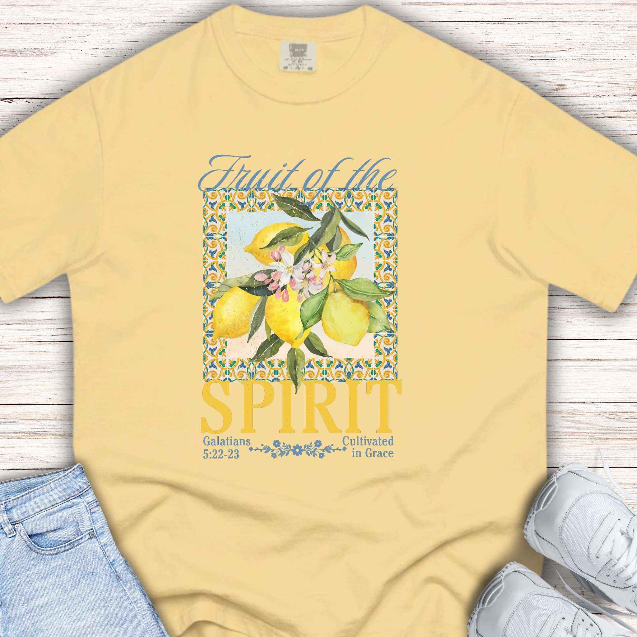 Youth Lemon Floral 'Fruit of the Spirit' Tee