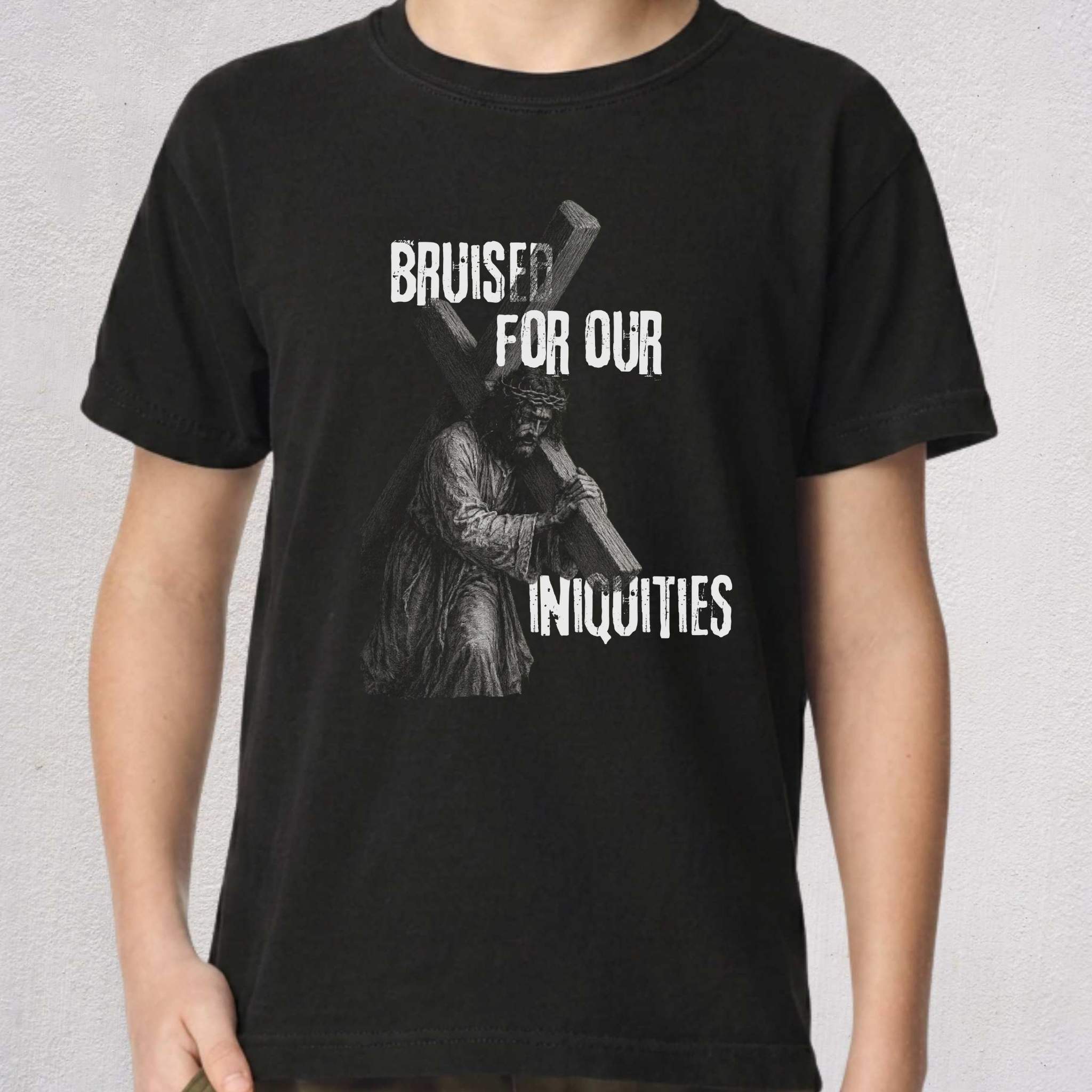 Bruised for Our Iniquities Youth Tee | Isaiah 53 Christian Shirt
