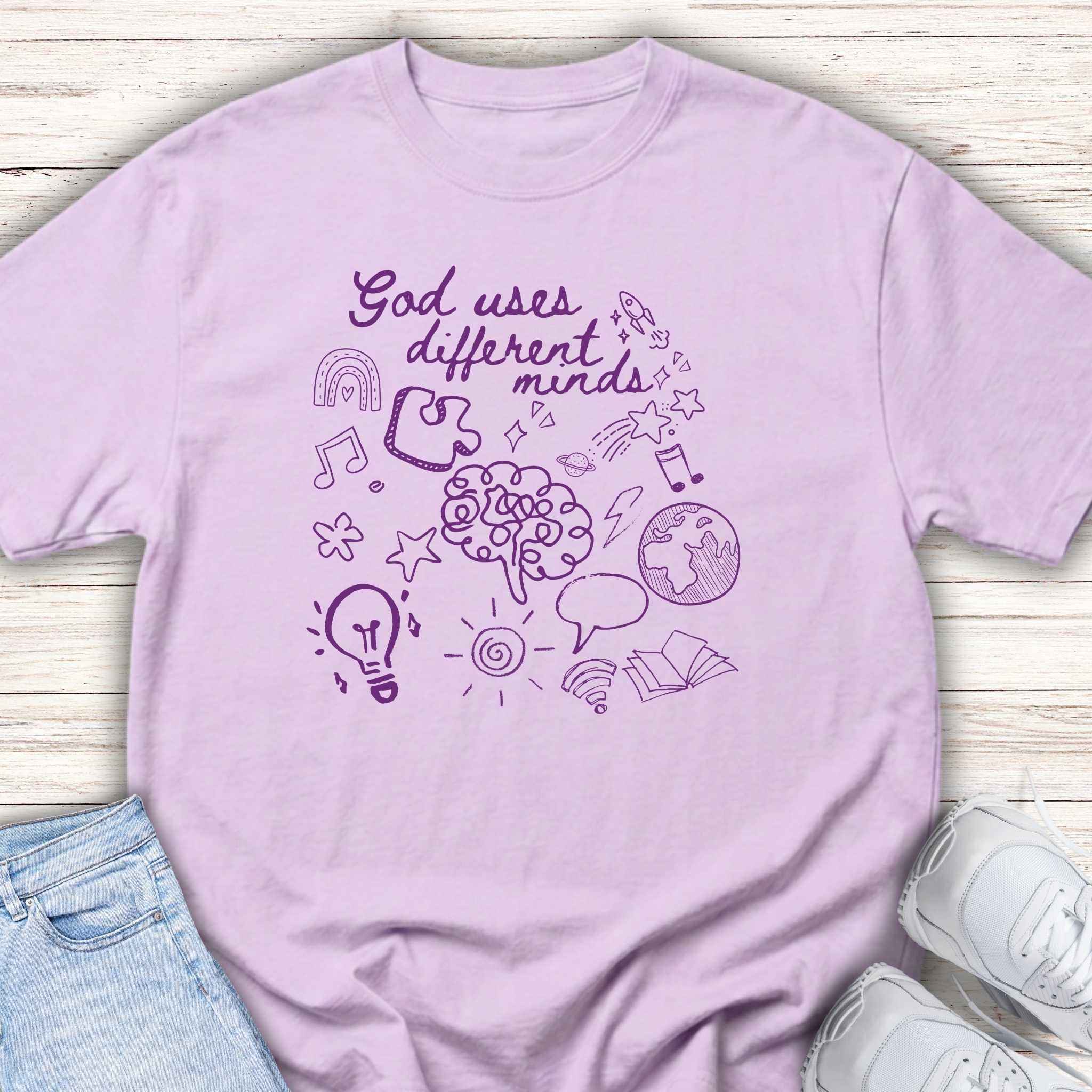 Youth Tee — "God Uses Different Minds" Inspirational Faith Kids T‑Shirt