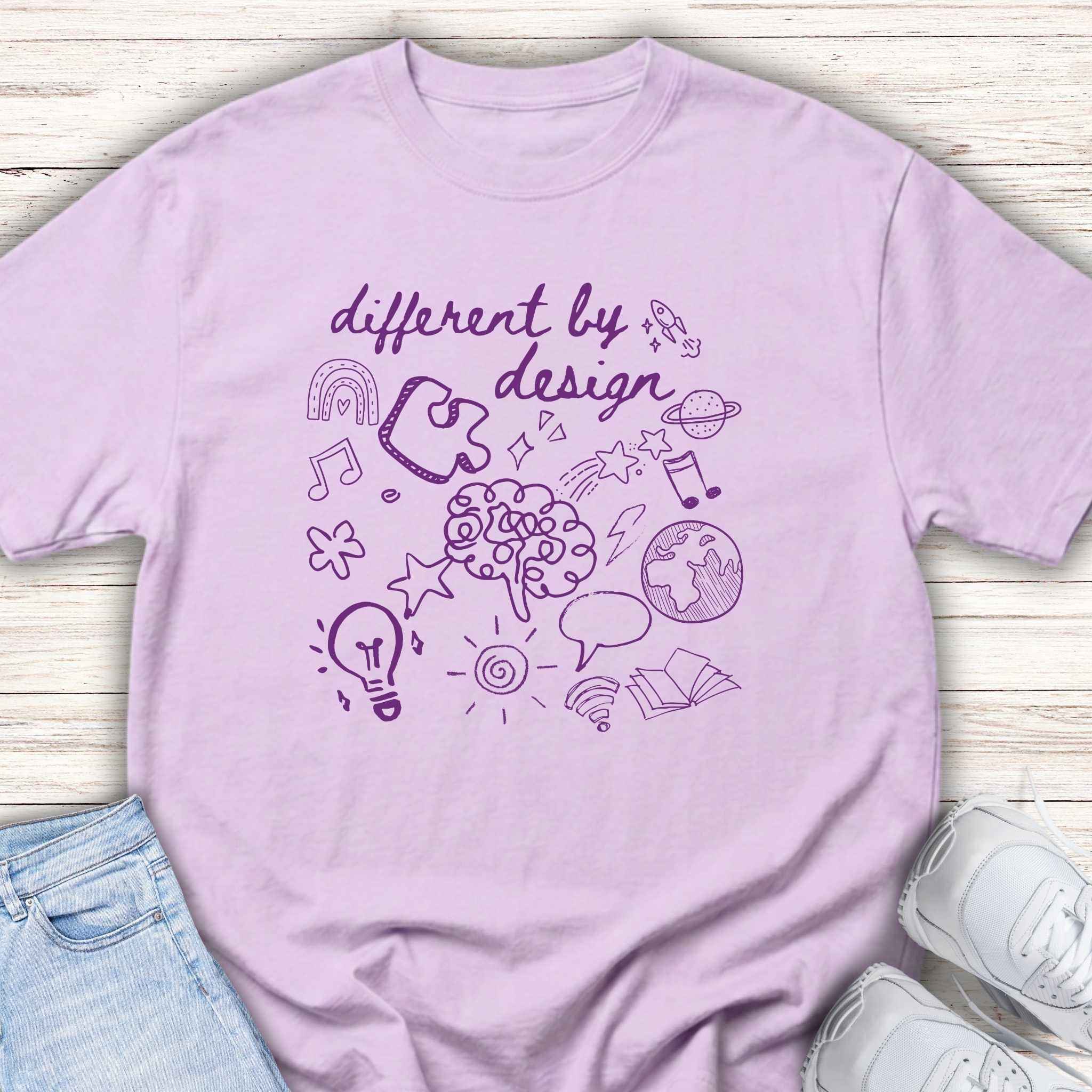 Youth Tee — “Different By Design” Creativity & Neurodiversity Graphic
