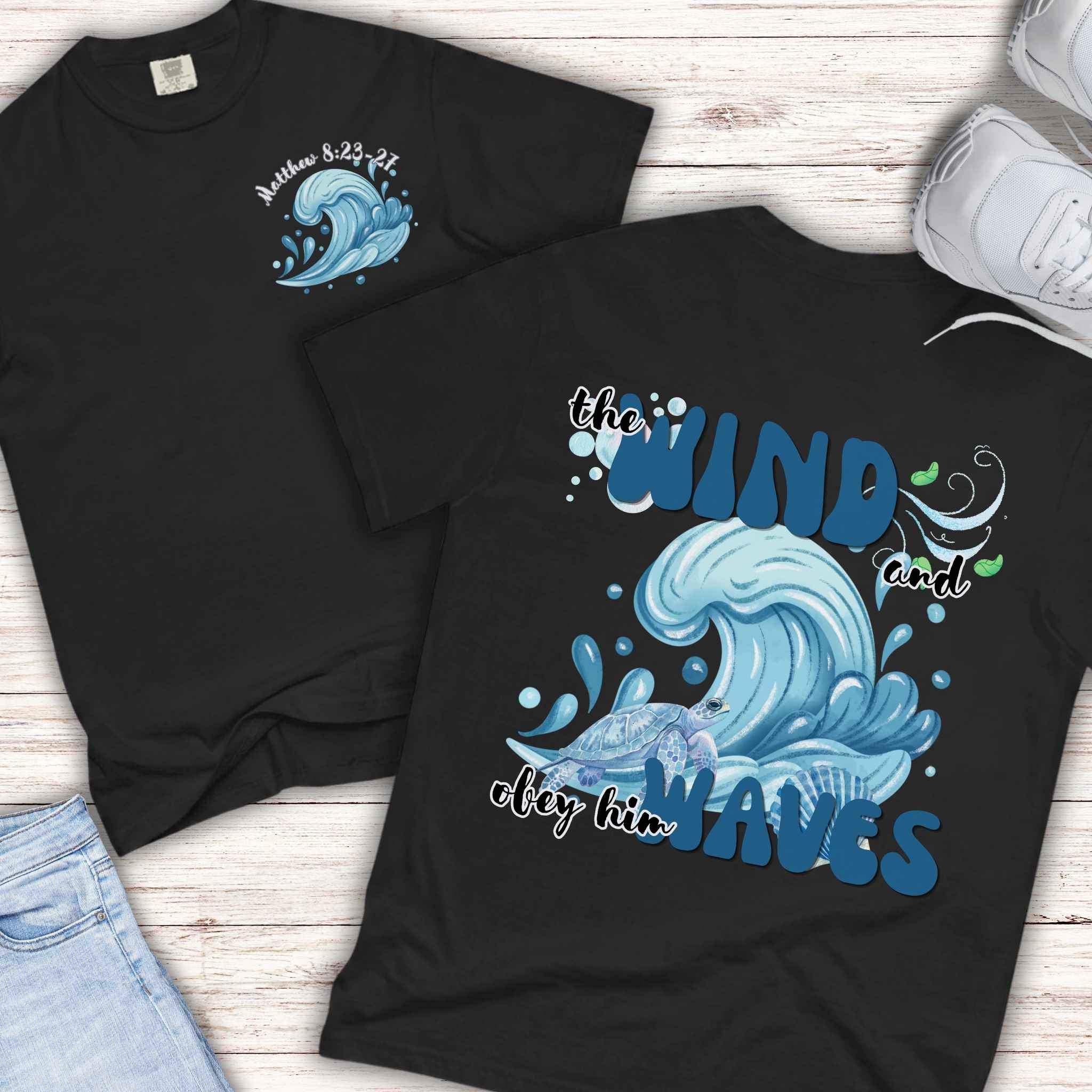 Youth Tee — "The Wind and Waves" Surf Wave Graphic Shirt (Kids Coastal Summer Tee)