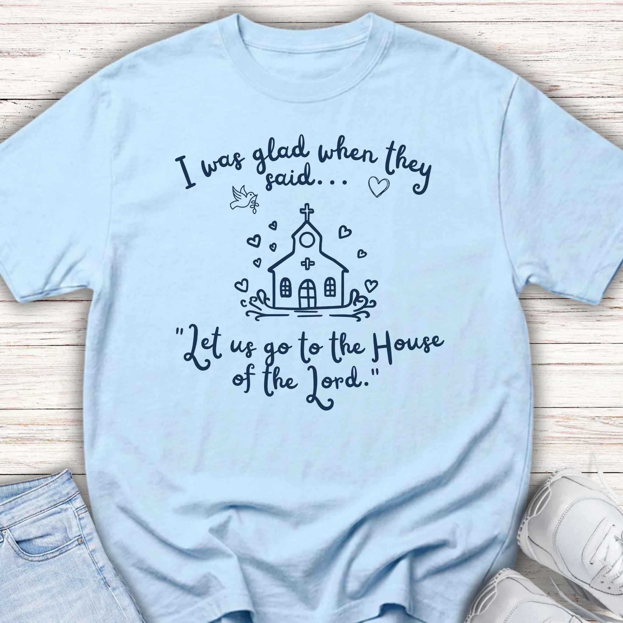 Youth Tee - "I Was Glad When They Said... Let Us Go to the House of the Lord" Church Kids Shirt