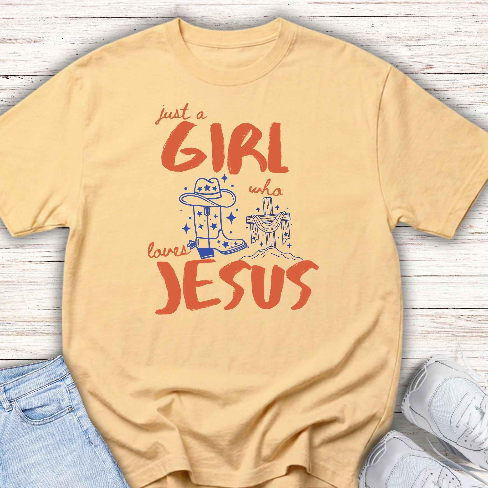 Youth Tee — “Just a Girl Who Loves Jesus” Christian Kids T-Shirt