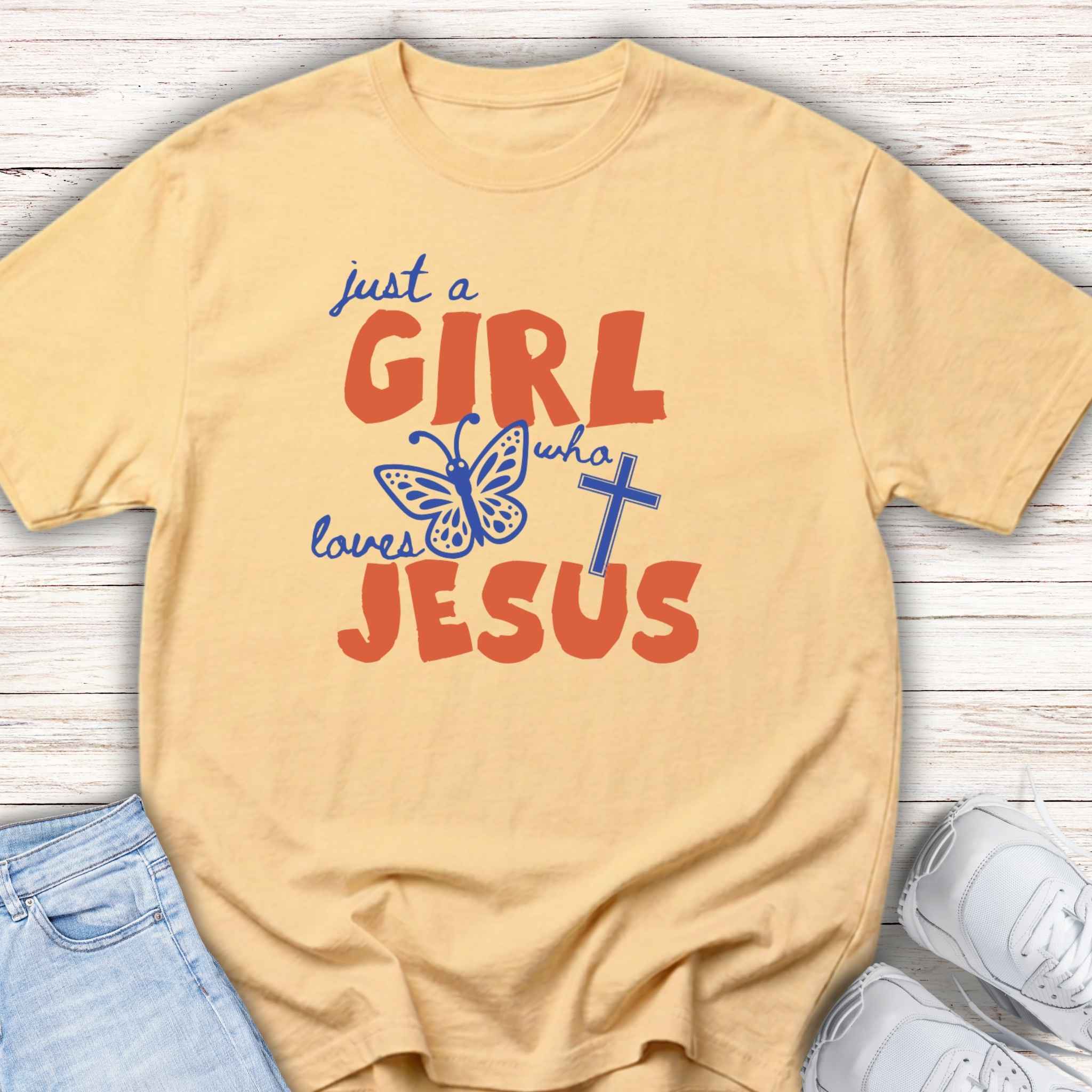 Youth Tee — "Just a Girl Who Loves Jesus" Christian Tee