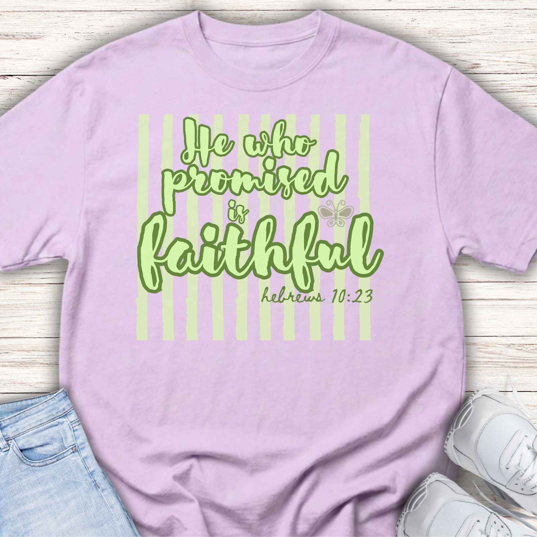 Youth Tee — "He Who Promised Is Faithful" Christian Kids Shirt