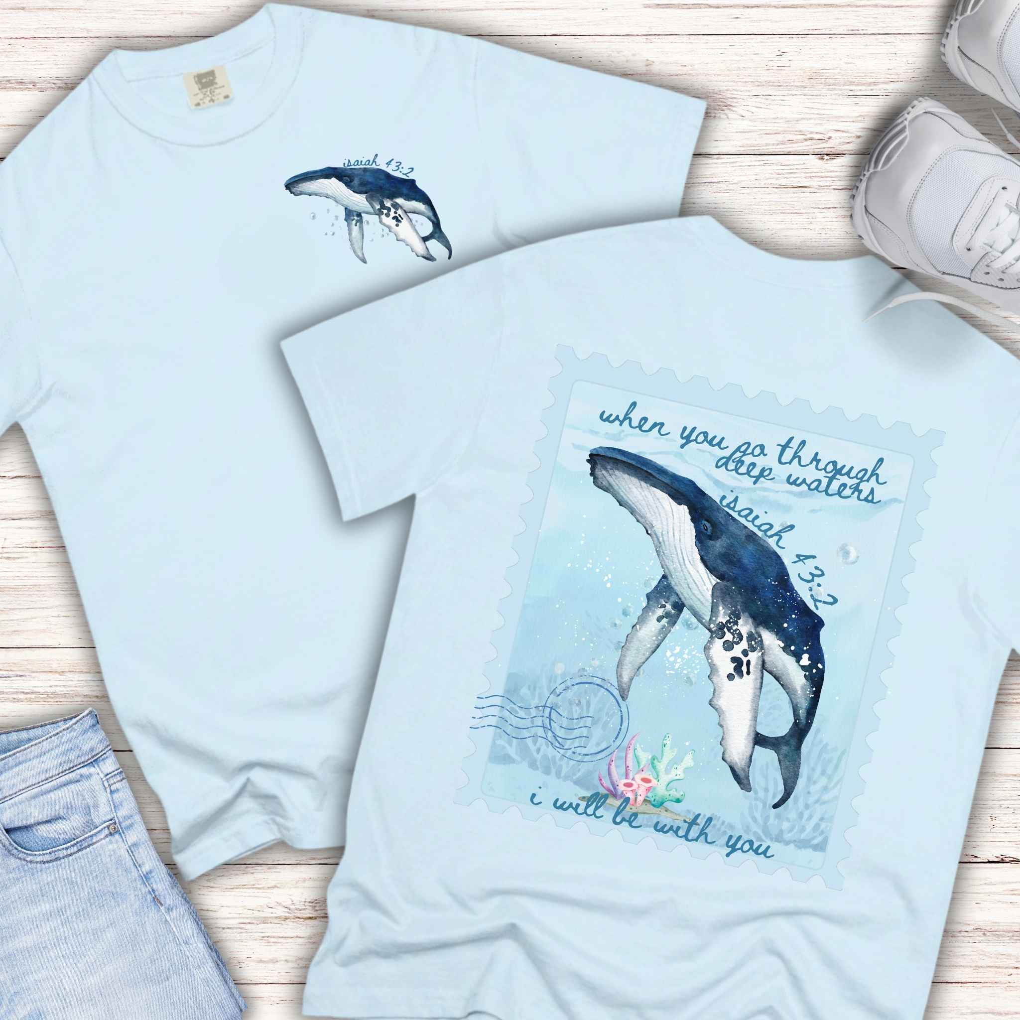 Deep waters- Isaiah 43:2 tee