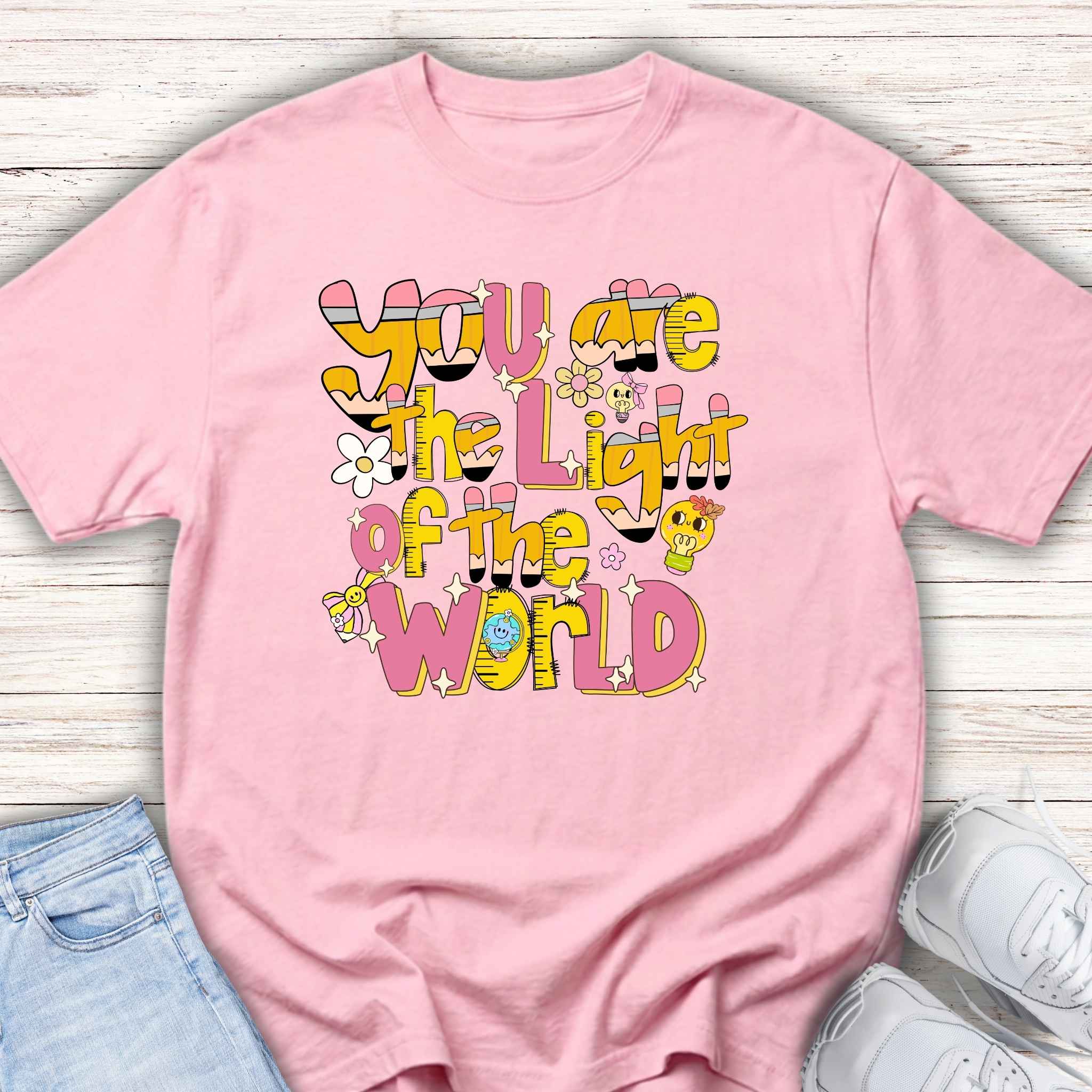 Youth Tee — Retro Floral 'Jesus Loves Me' Christian Kids Shirt