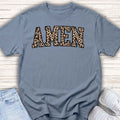Youth Tee "AMEN" Leopard Print — Kids Christian Graphic Shirt