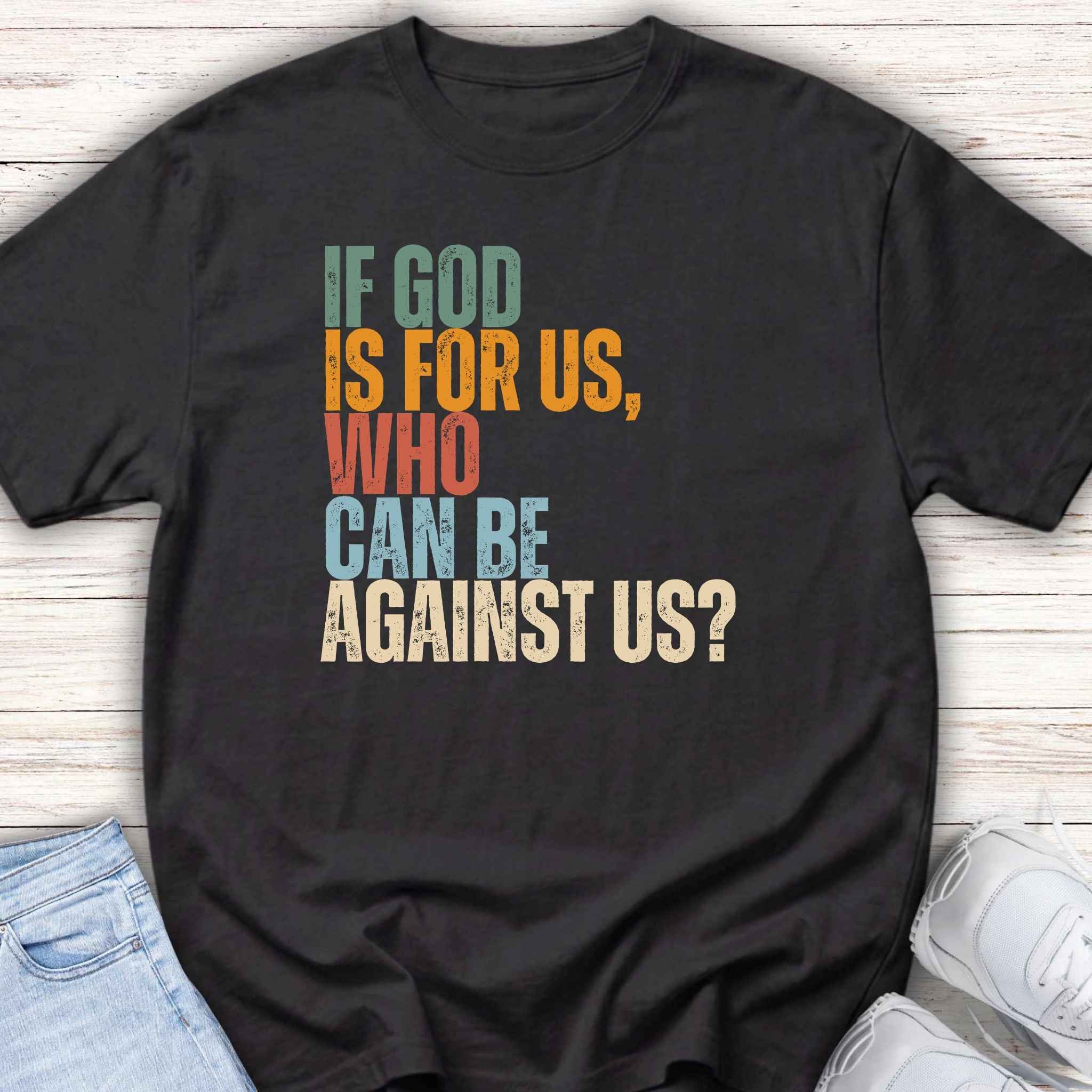 Youth Tee — "If God Is For Us, Who Can Be Against Us?" Inspirational Christian Youth T-Shirt
