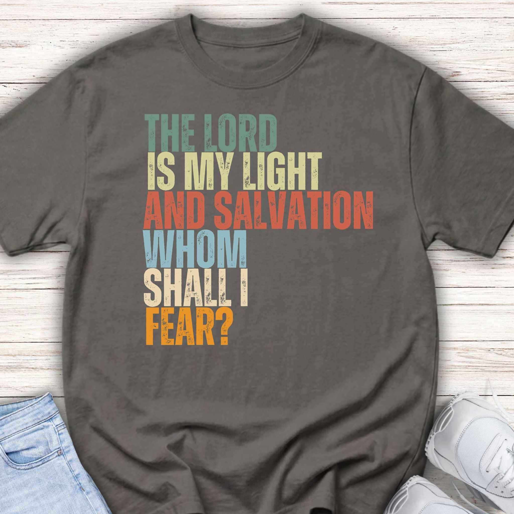 Youth Tee — "The Lord Is My Light and Salvation" Christian Faith Graphic