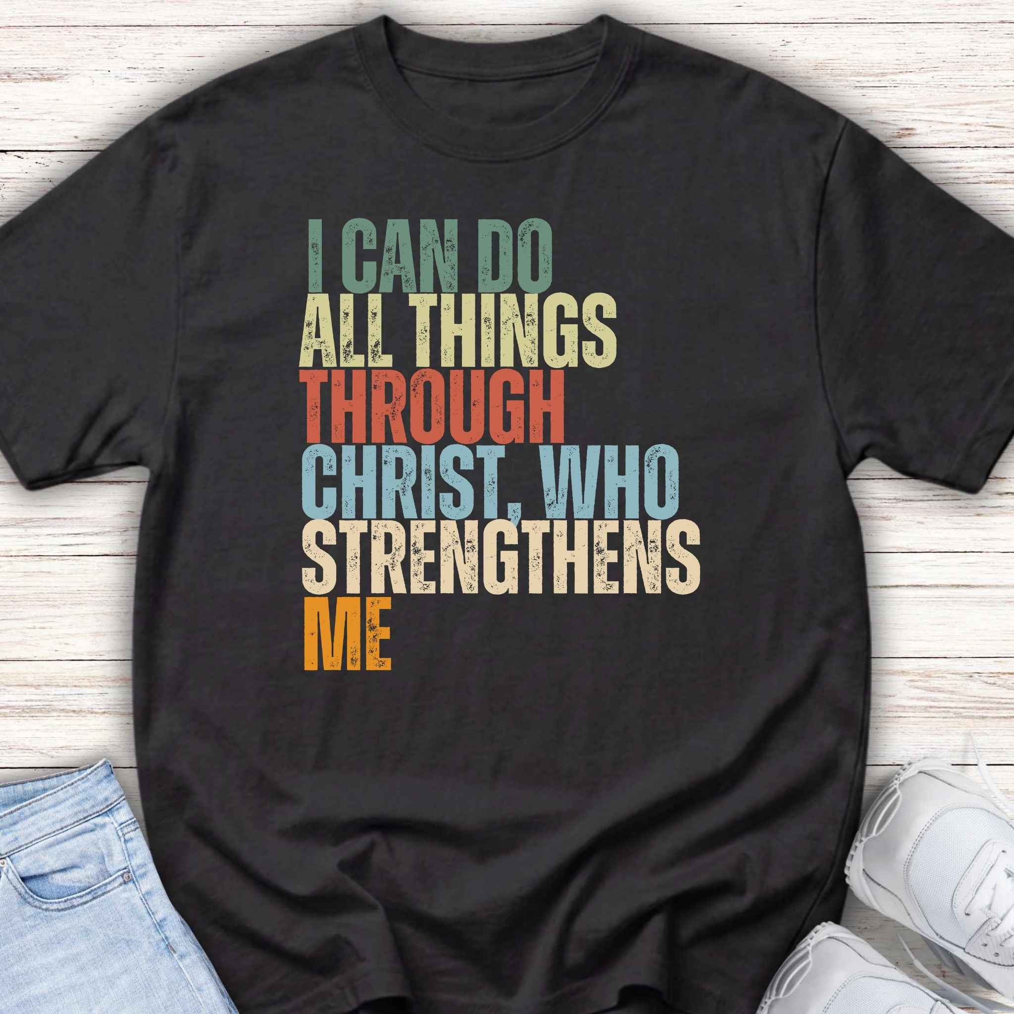 Youth Tee — "I Can Do All Things Through Christ Who Strengthens Me" Inspirational Christian Shirt