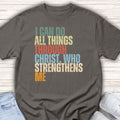 Youth Tee — "I Can Do All Things Through Christ Who Strengthens Me" Inspirational Christian Shirt