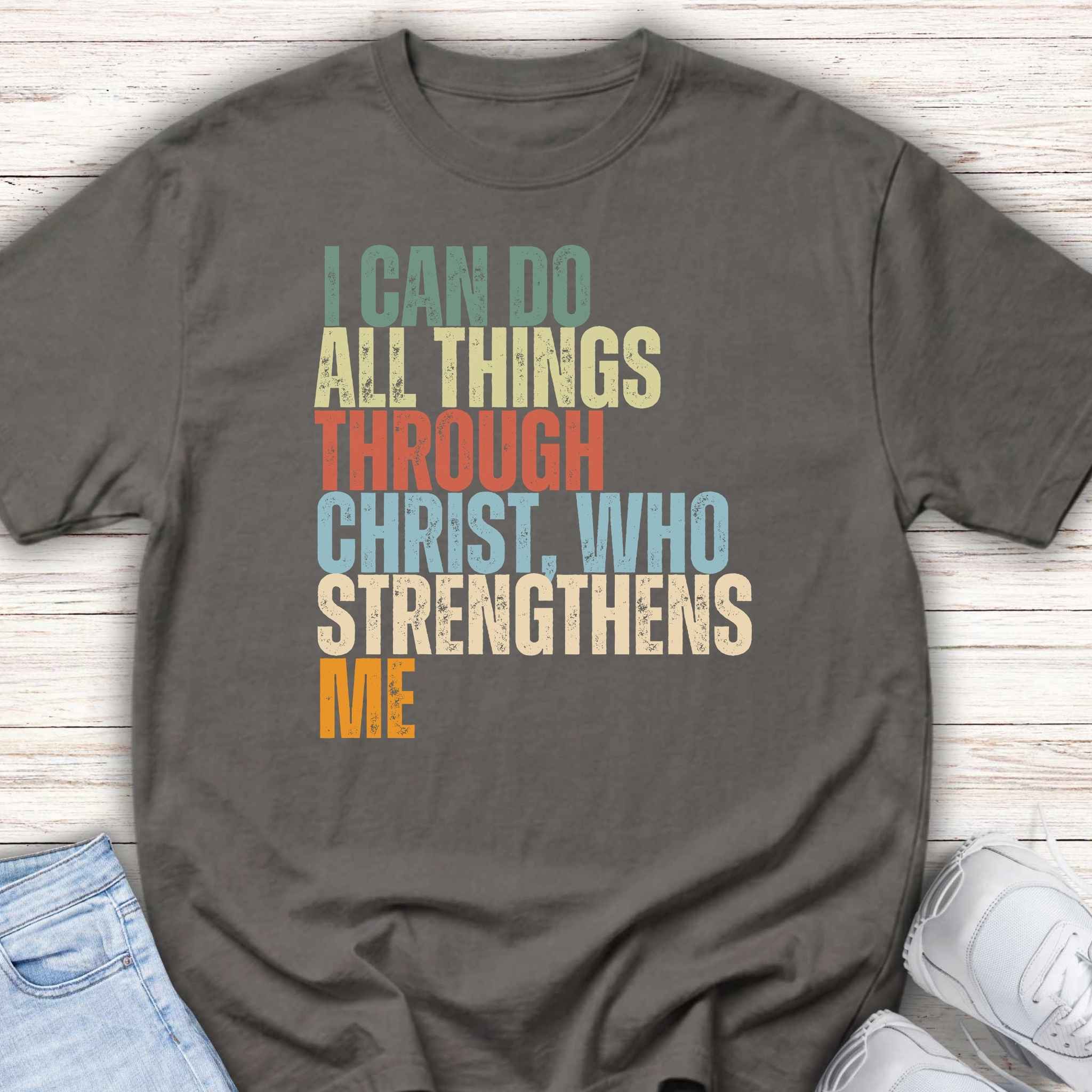 Youth Tee — "I Can Do All Things Through Christ Who Strengthens Me" Inspirational Christian Shirt