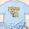 Rejoice in the Lord - Preppy pencil alphabet christian tee