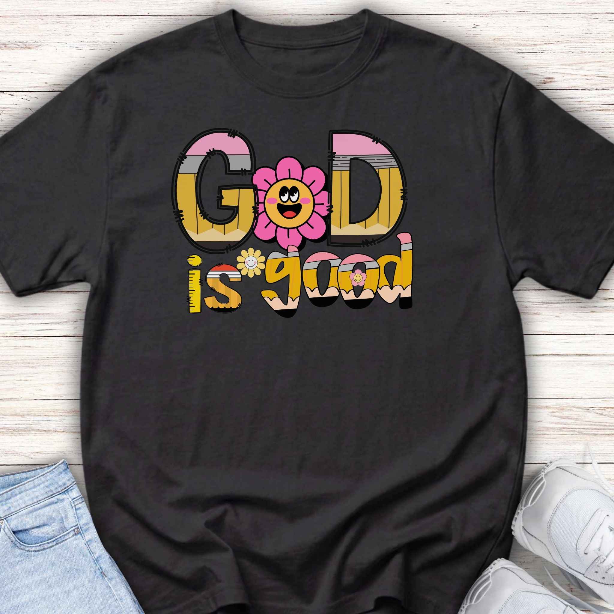 Youth Tee — "God Is Good" Retro alphabet Graphic