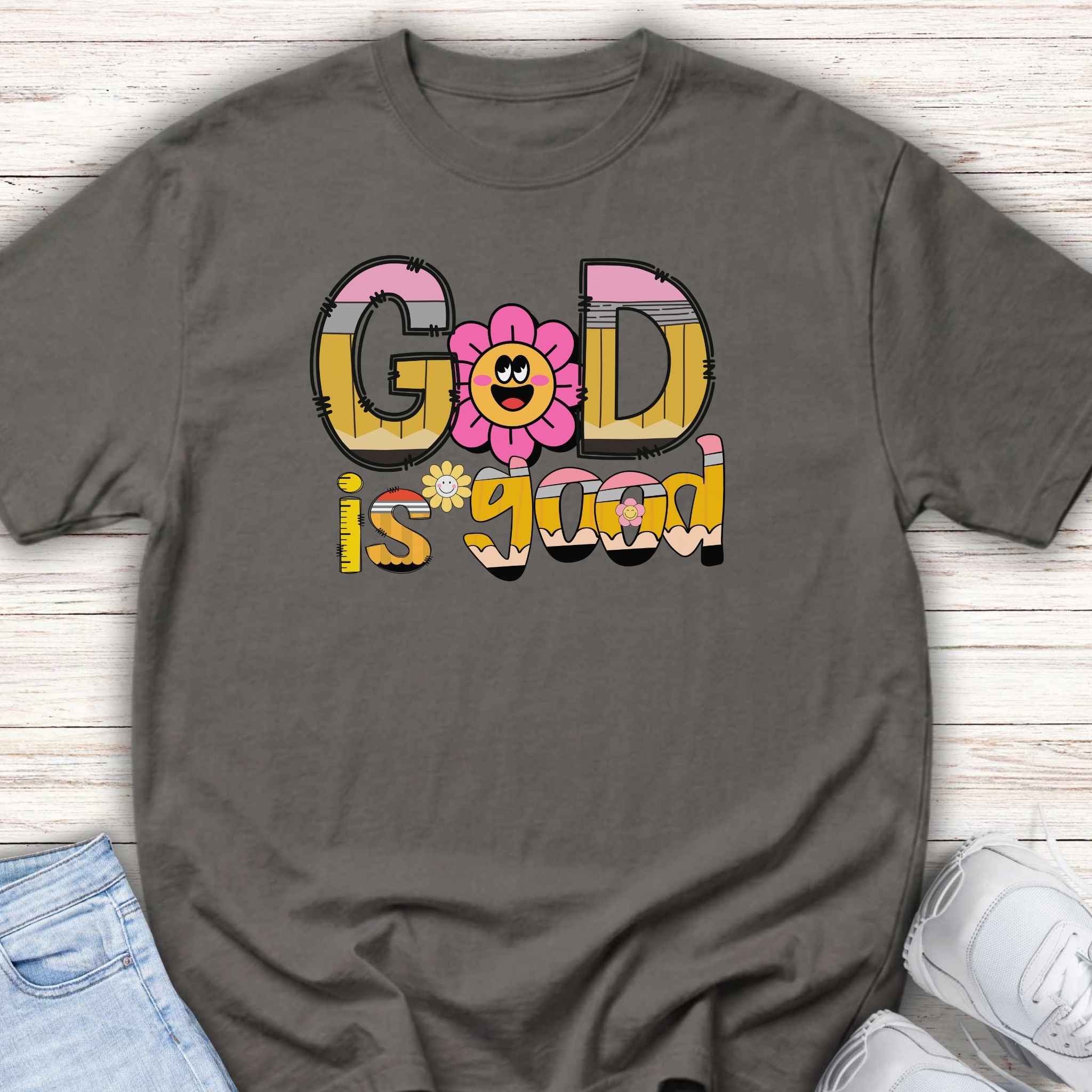 Youth Tee — "God Is Good" Retro alphabet Graphic