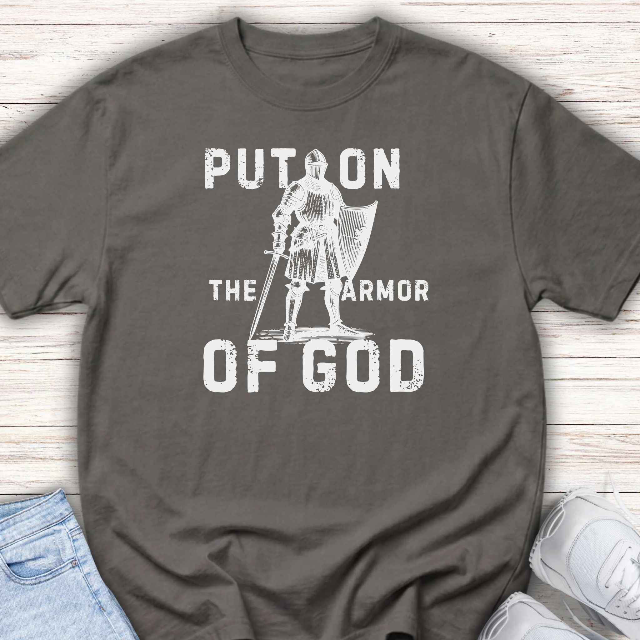 Youth Tee — "Put On the Armor of God" Christian Graphic T-Shirt