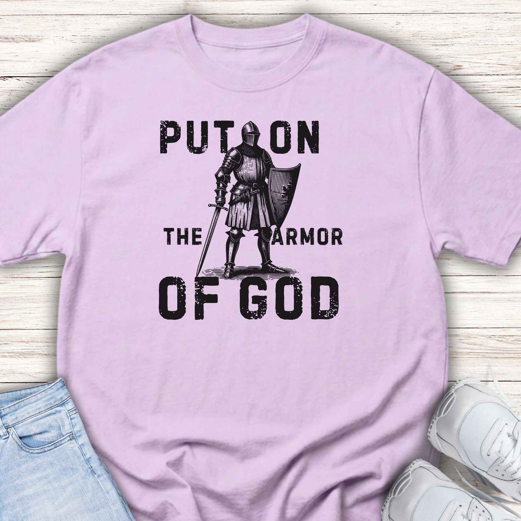 Youth Tee — "Put On the Armor of God" Christian Graphic T-Shirt