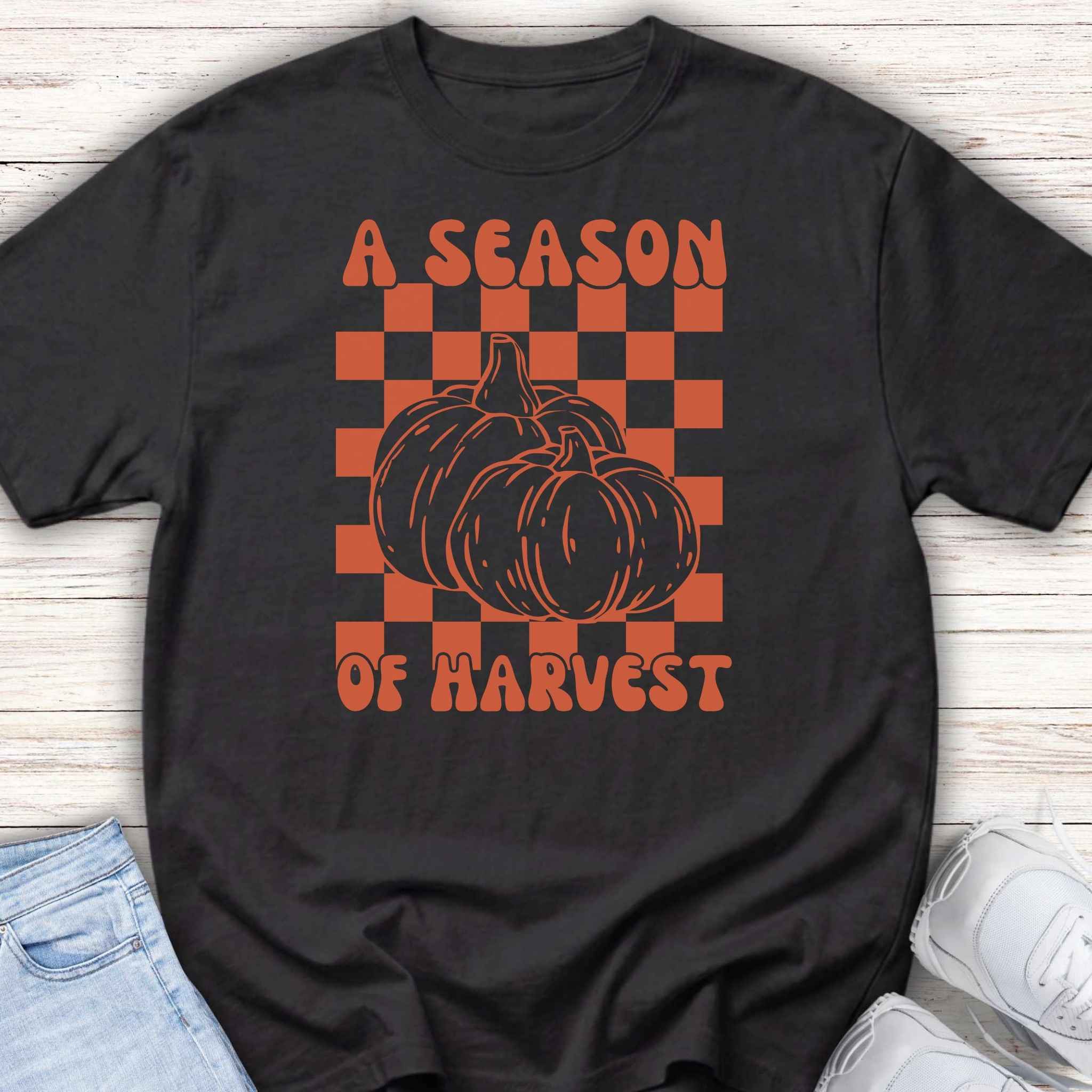 Youth Tee — "A Season of Harvest" Pumpkin Fall Graphic Shirt