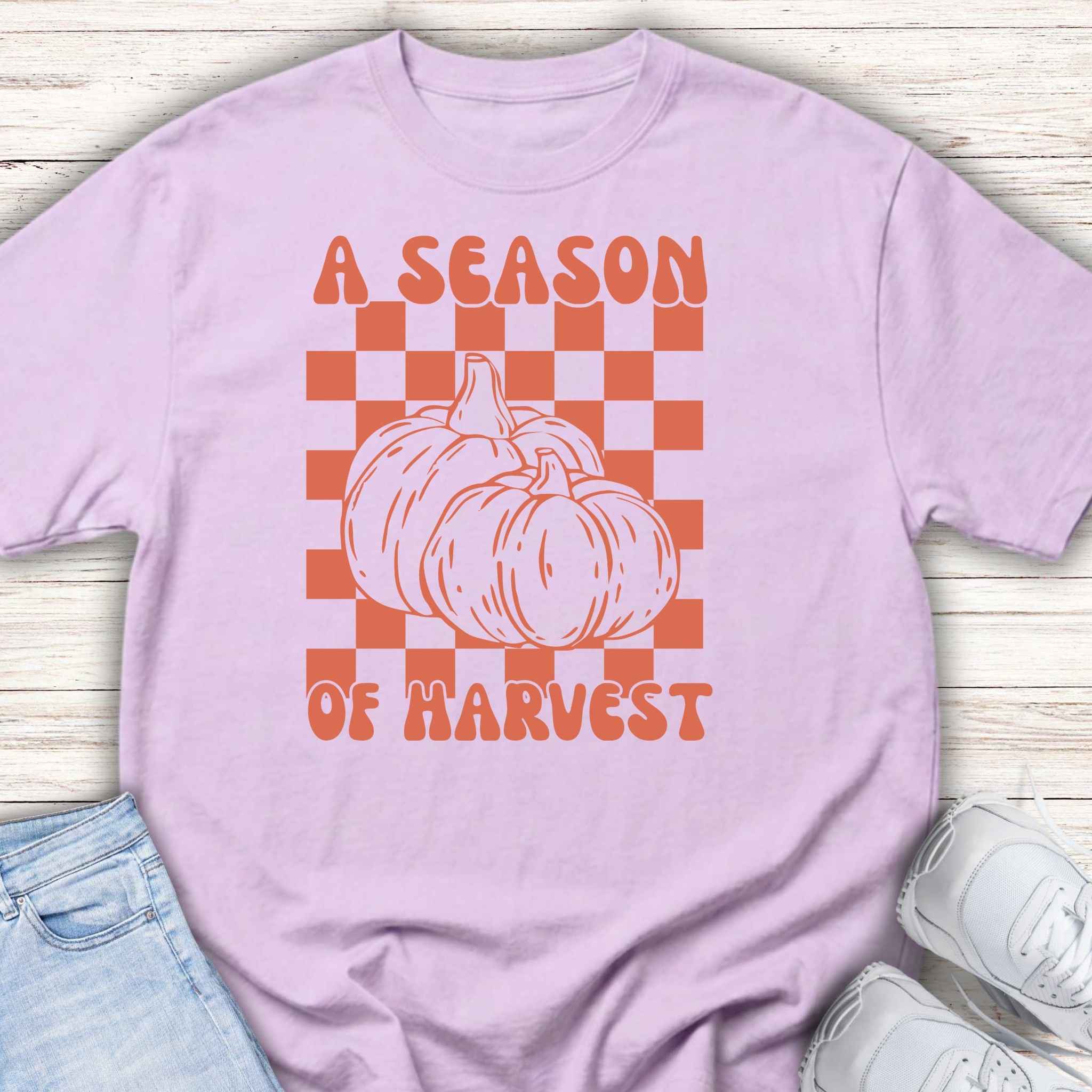 Youth Tee — "A Season of Harvest" Pumpkin Fall Graphic Shirt
