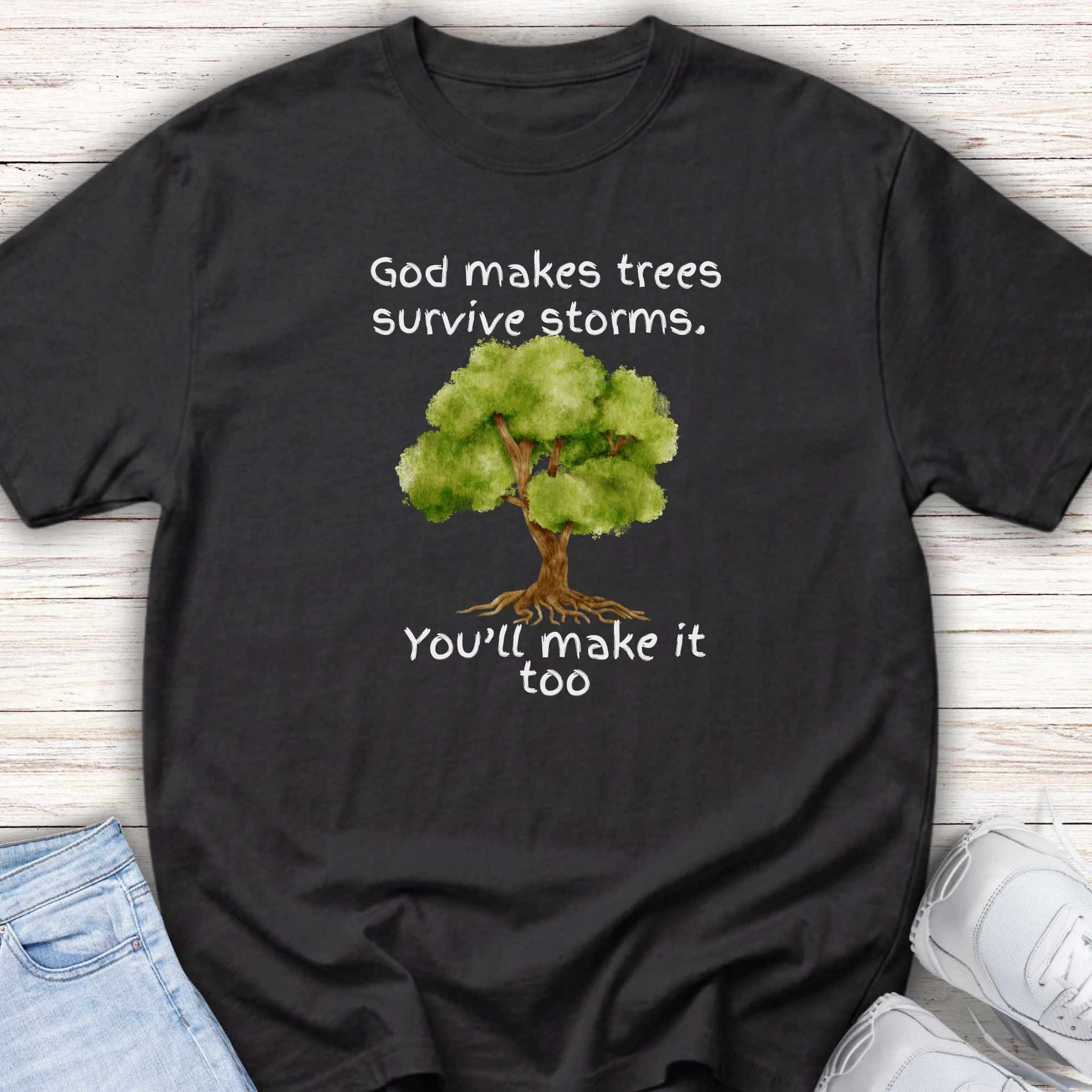 Youth Tee - "God Makes Trees Survive Storms,