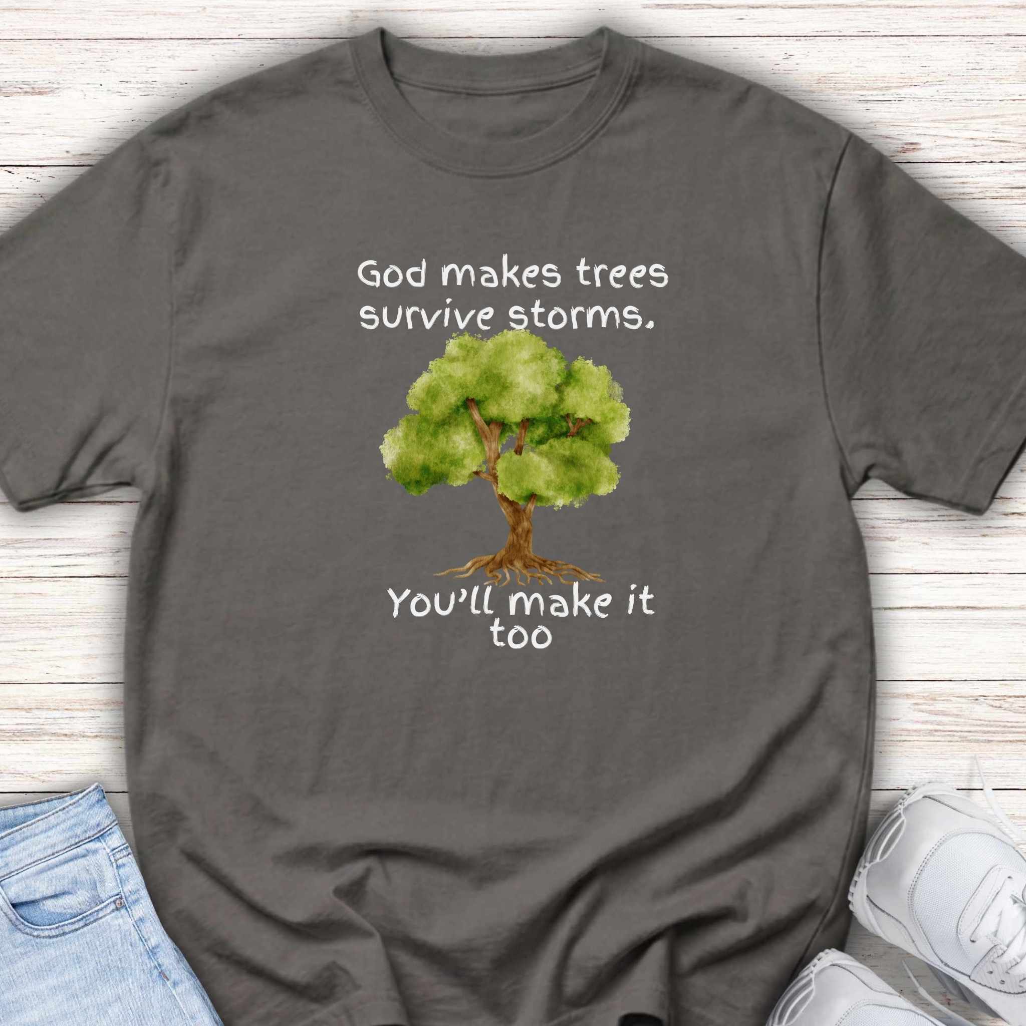 Youth Tee - "God Makes Trees Survive Storms,