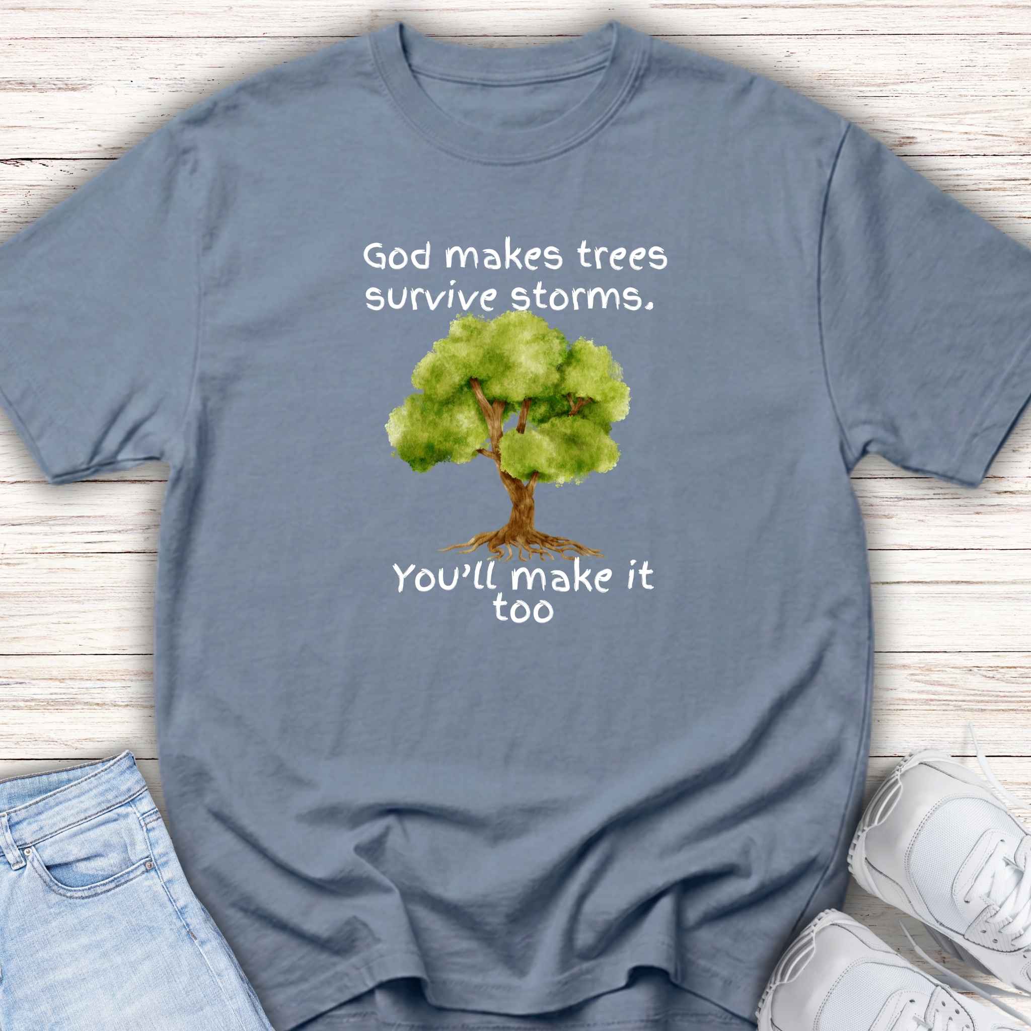 Youth Tee - "God Makes Trees Survive Storms,