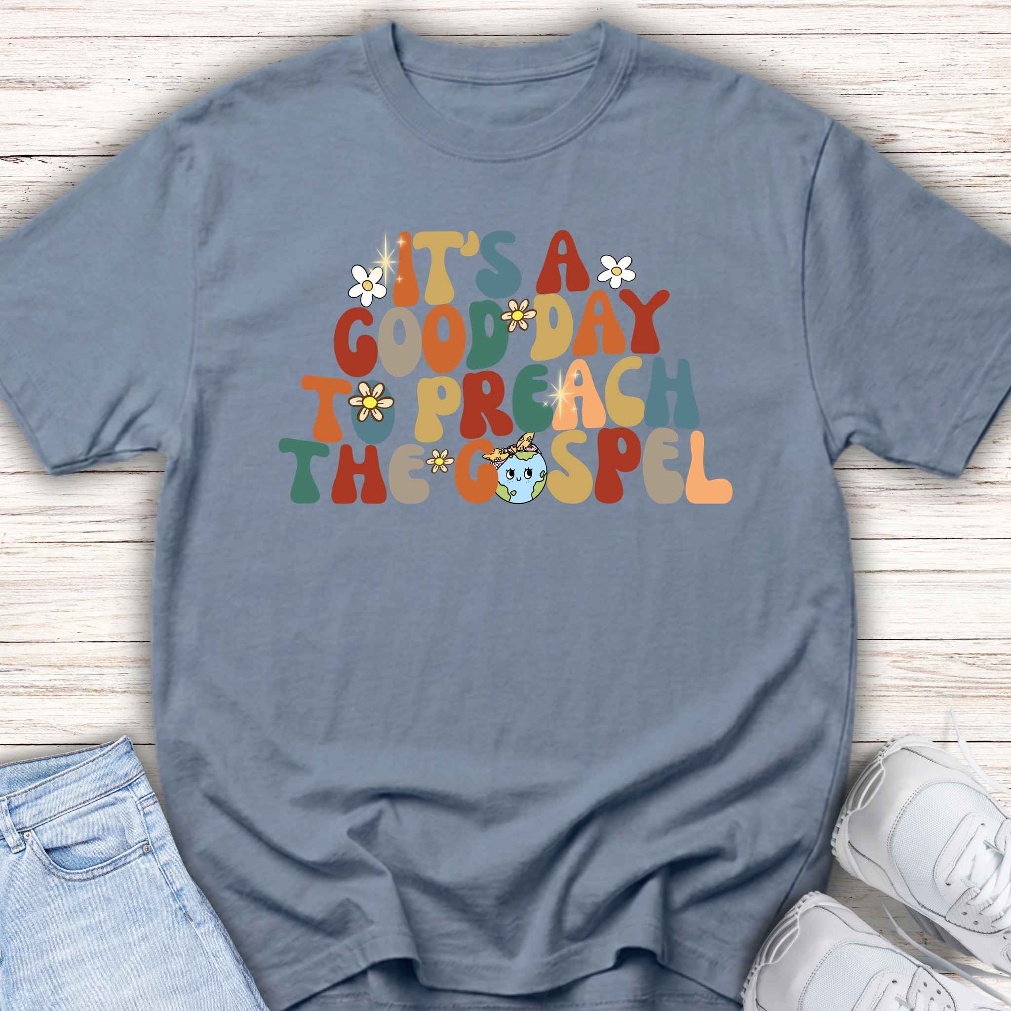 Youth Tee — "It's a Good Day to Preach the Gospel" Retro Faith Shirt