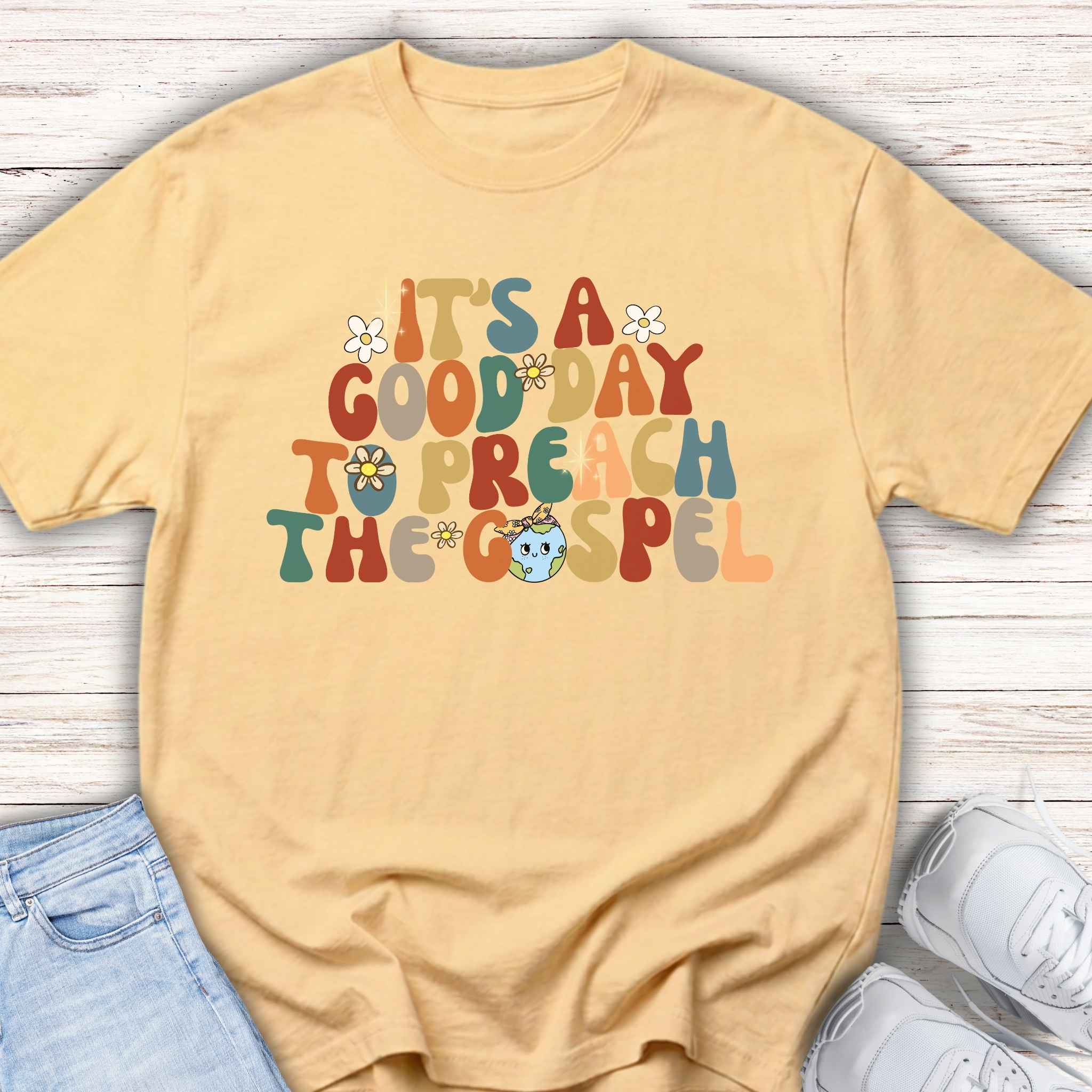 Youth Tee — "It's a Good Day to Preach the Gospel" Retro Faith Shirt