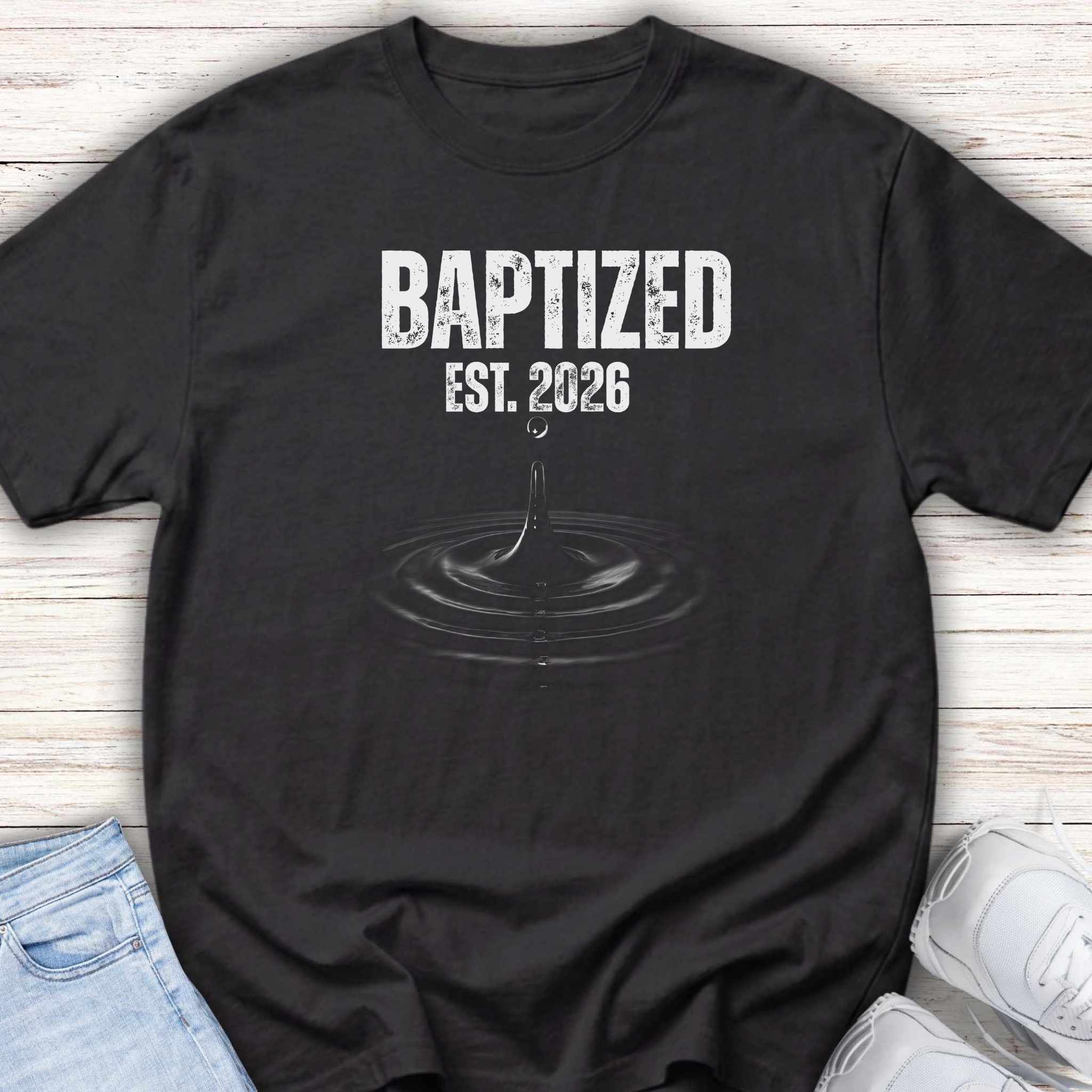 Baptized Tee - 'Baptized Est. 2026' Youth Christian Baptism T-Shirt