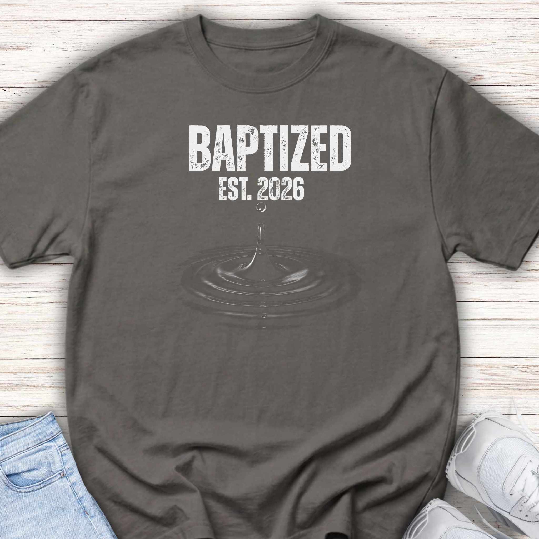 Baptized Tee - 'Baptized Est. 2026' Youth Christian Baptism T-Shirt