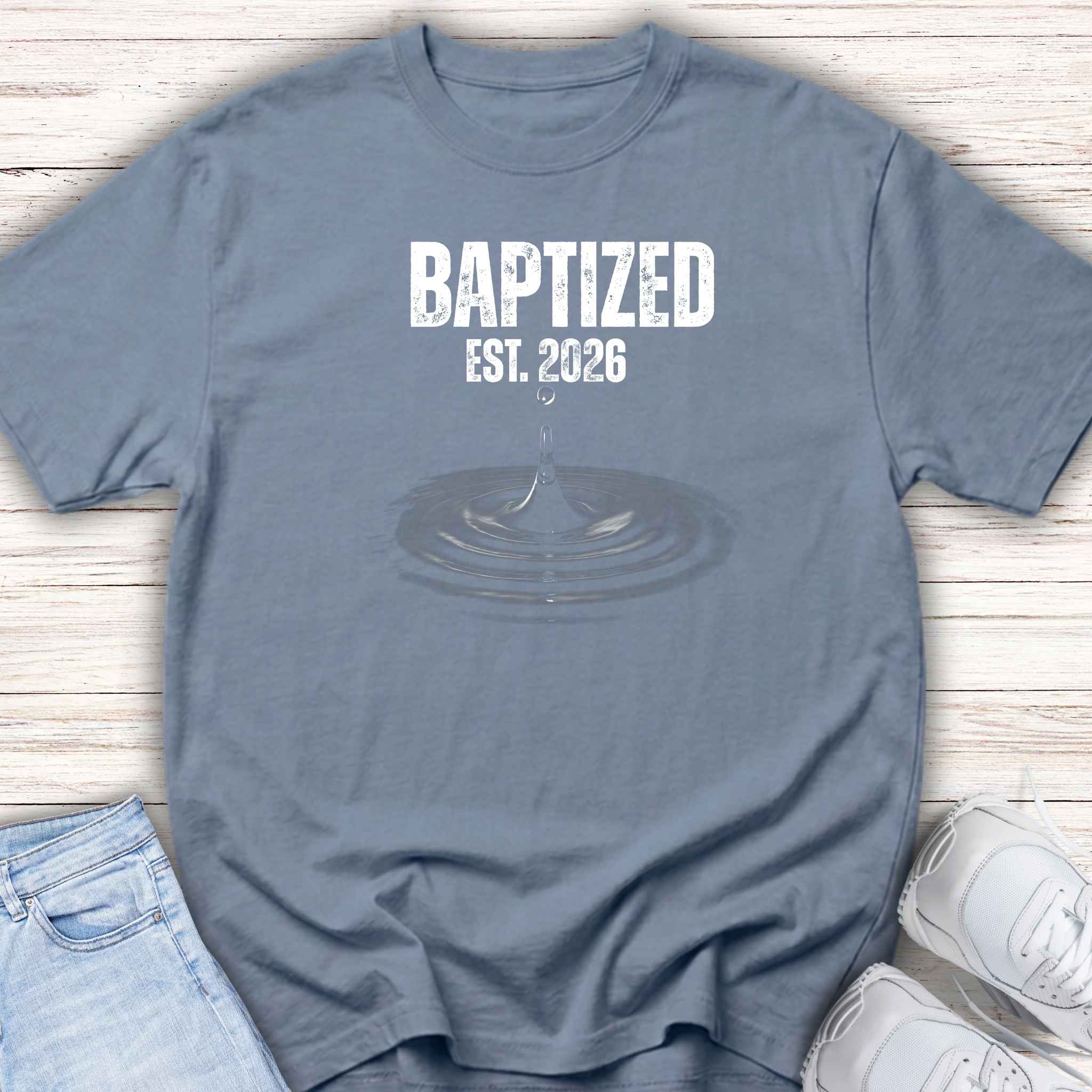 Baptized Tee - 'Baptized Est. 2026' Youth Christian Baptism T-Shirt