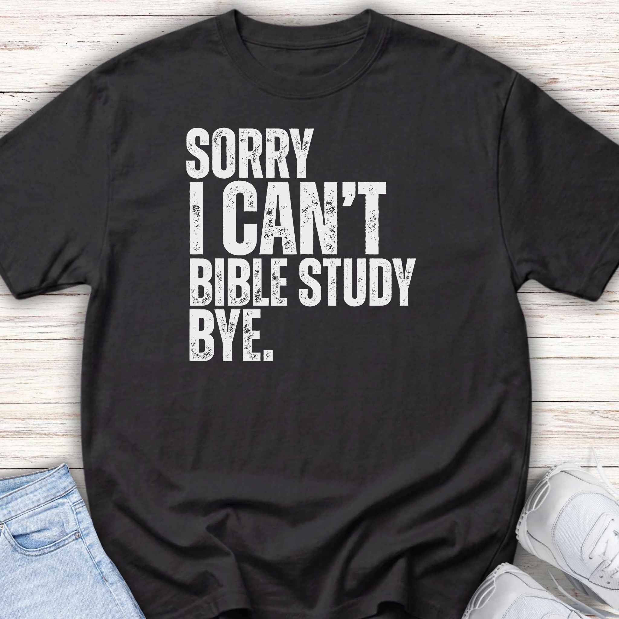 Youth Tee – “Sorry I Can’t, Bible Study Shirt
