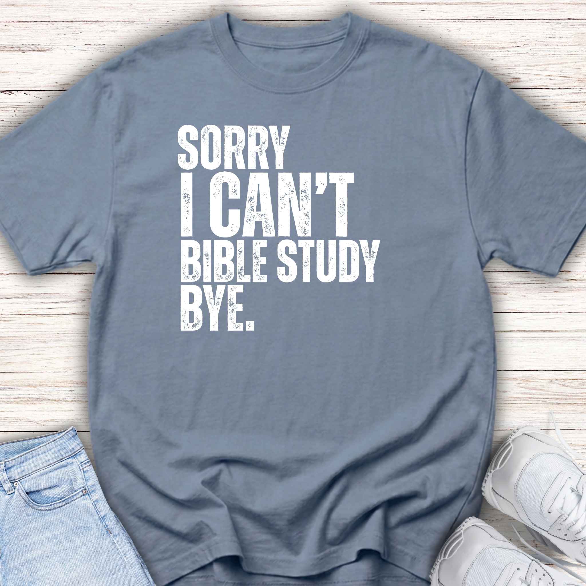 Youth Tee – “Sorry I Can’t, Bible Study Shirt