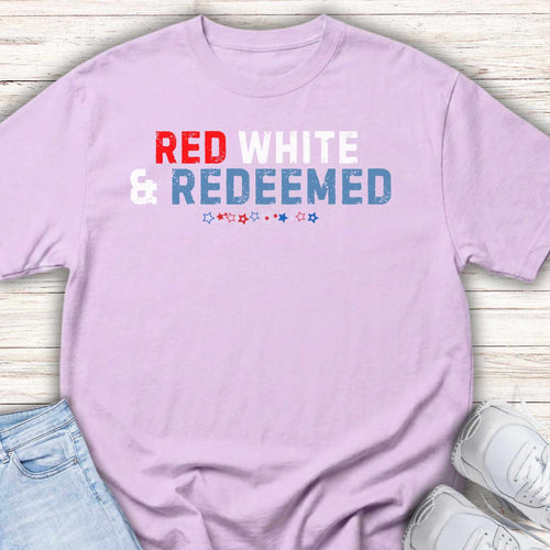 Youth Tee — “Red White & Redeemed” Patriotic Kids Shirt