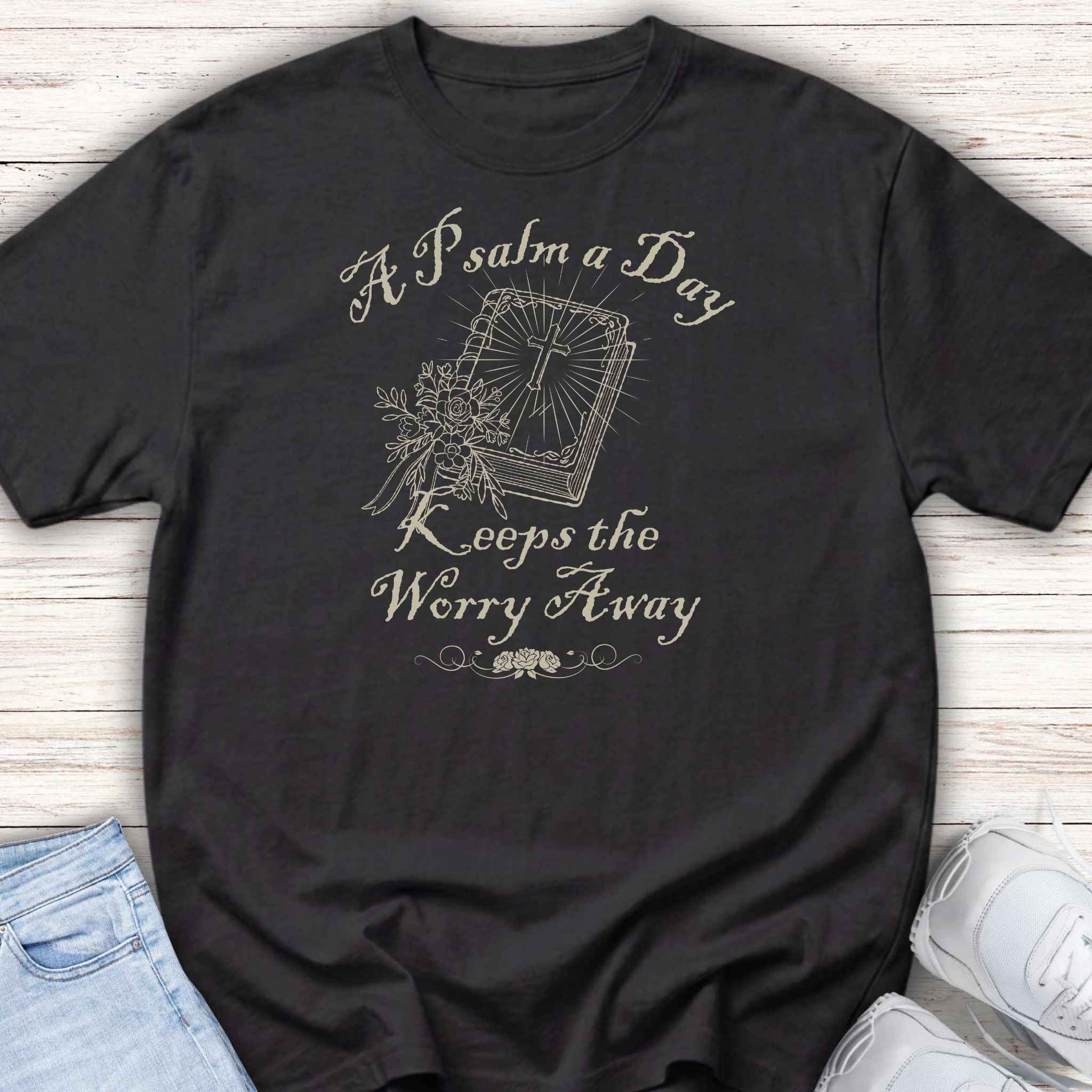 Youth Tee — "A Psalm a Day Keeps the Worry Away" Graphic