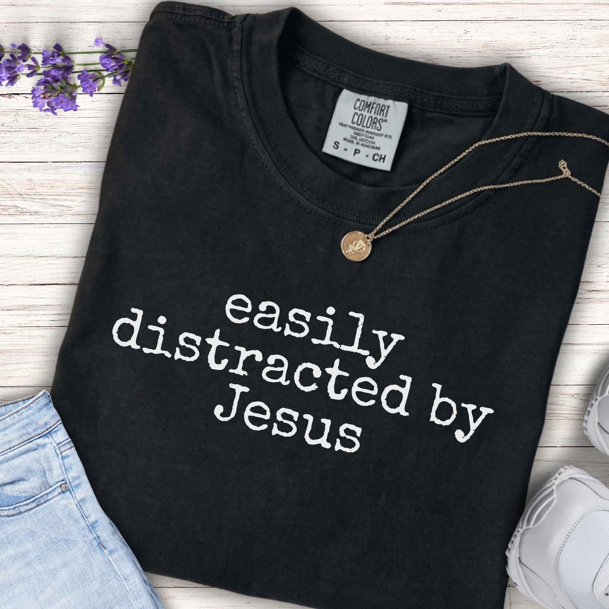 "Easily Distracted by Jesus" Christian Kids Shirt -Youth Tee -
