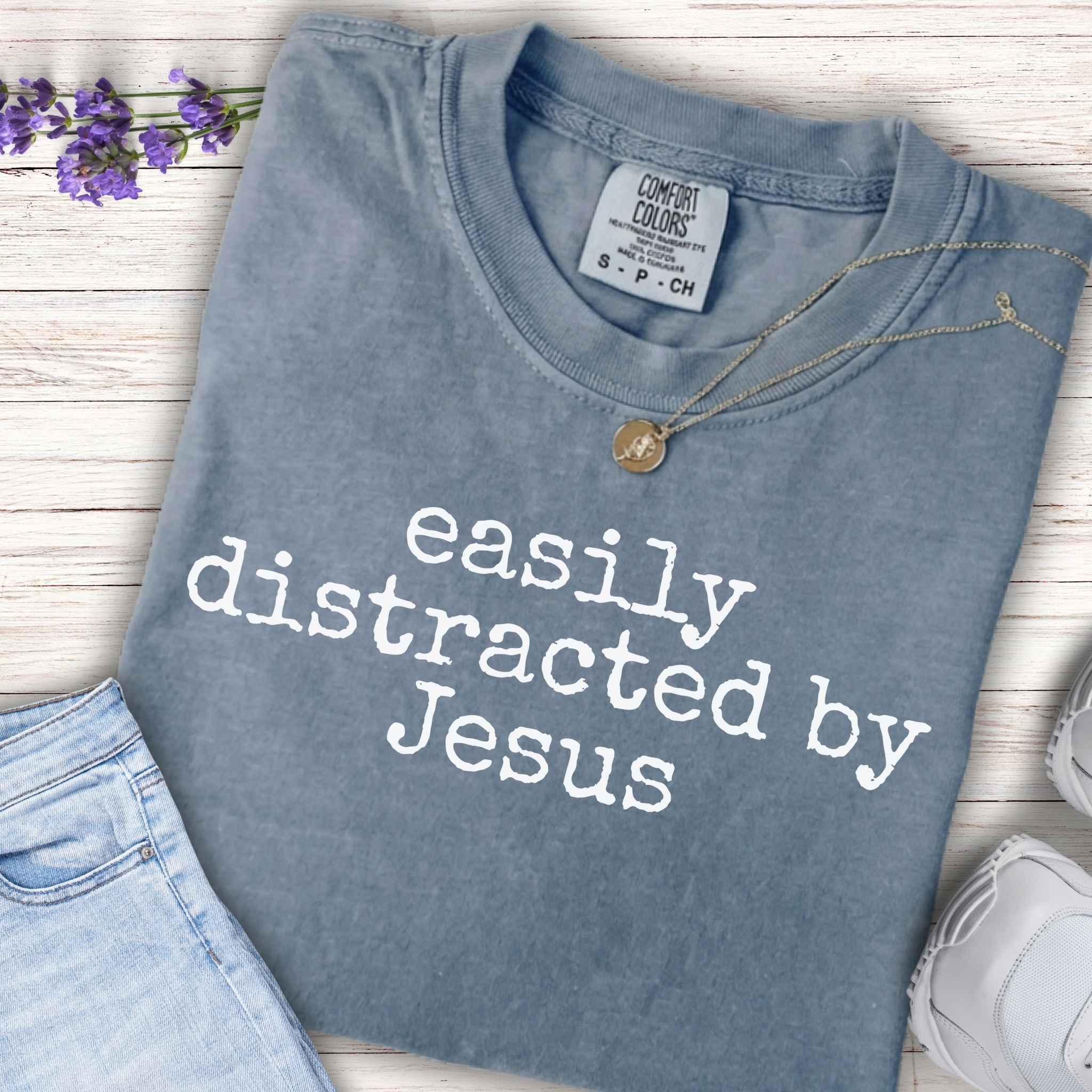 "Easily Distracted by Jesus" Christian Kids Shirt -Youth Tee -