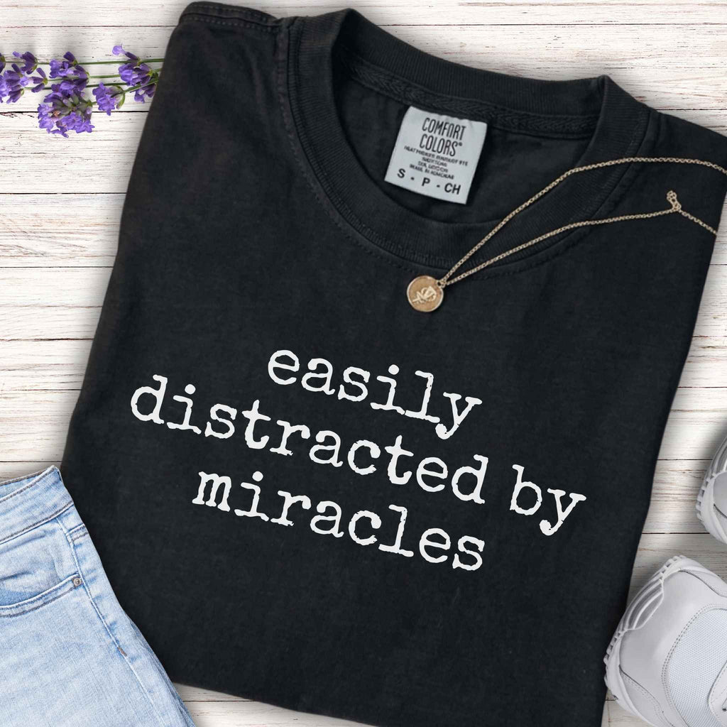 Youth Tee - "easily distracted by miracles" Inspirational Kids T-Shirt