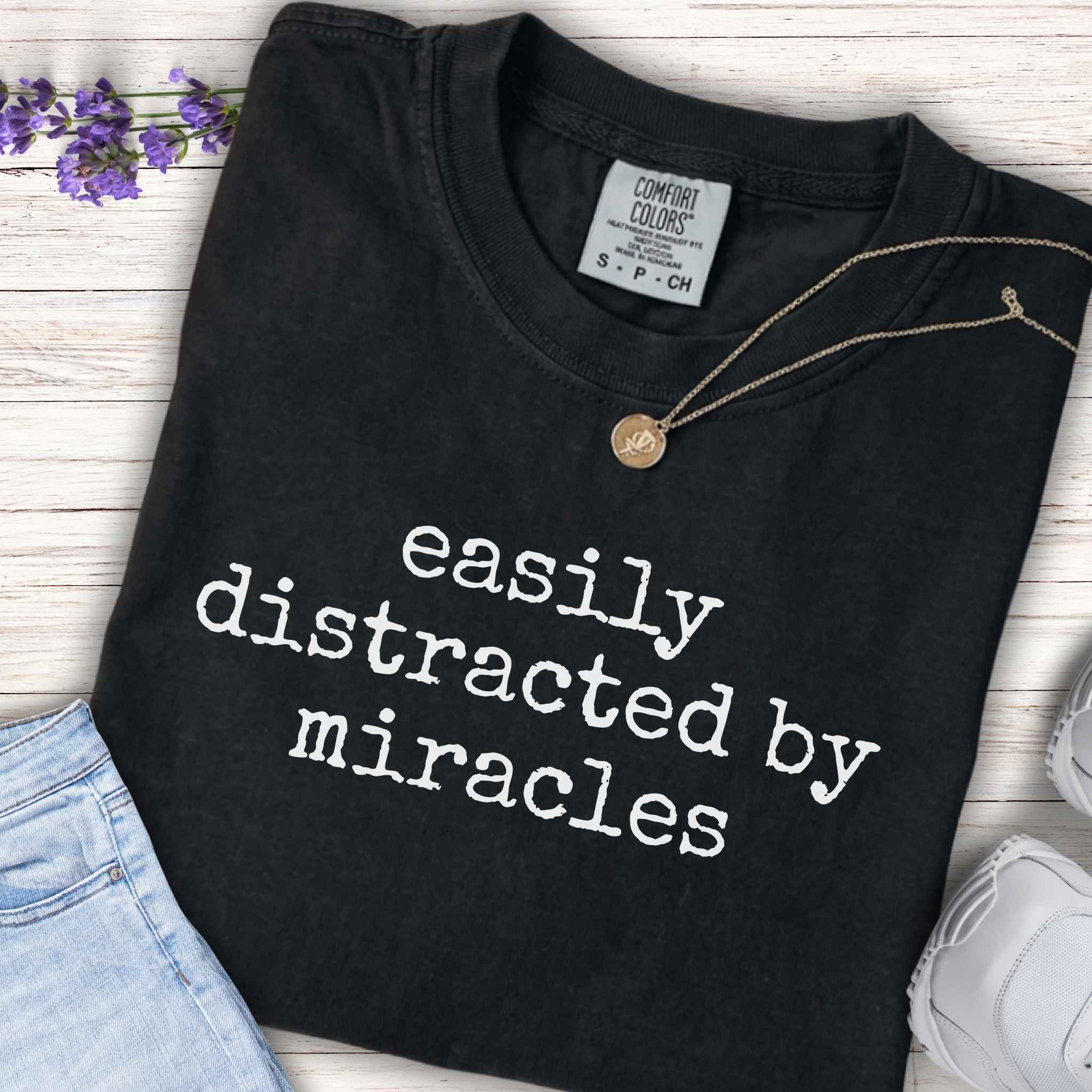 Youth Tee - "easily distracted by miracles" Inspirational Kids T-Shirt