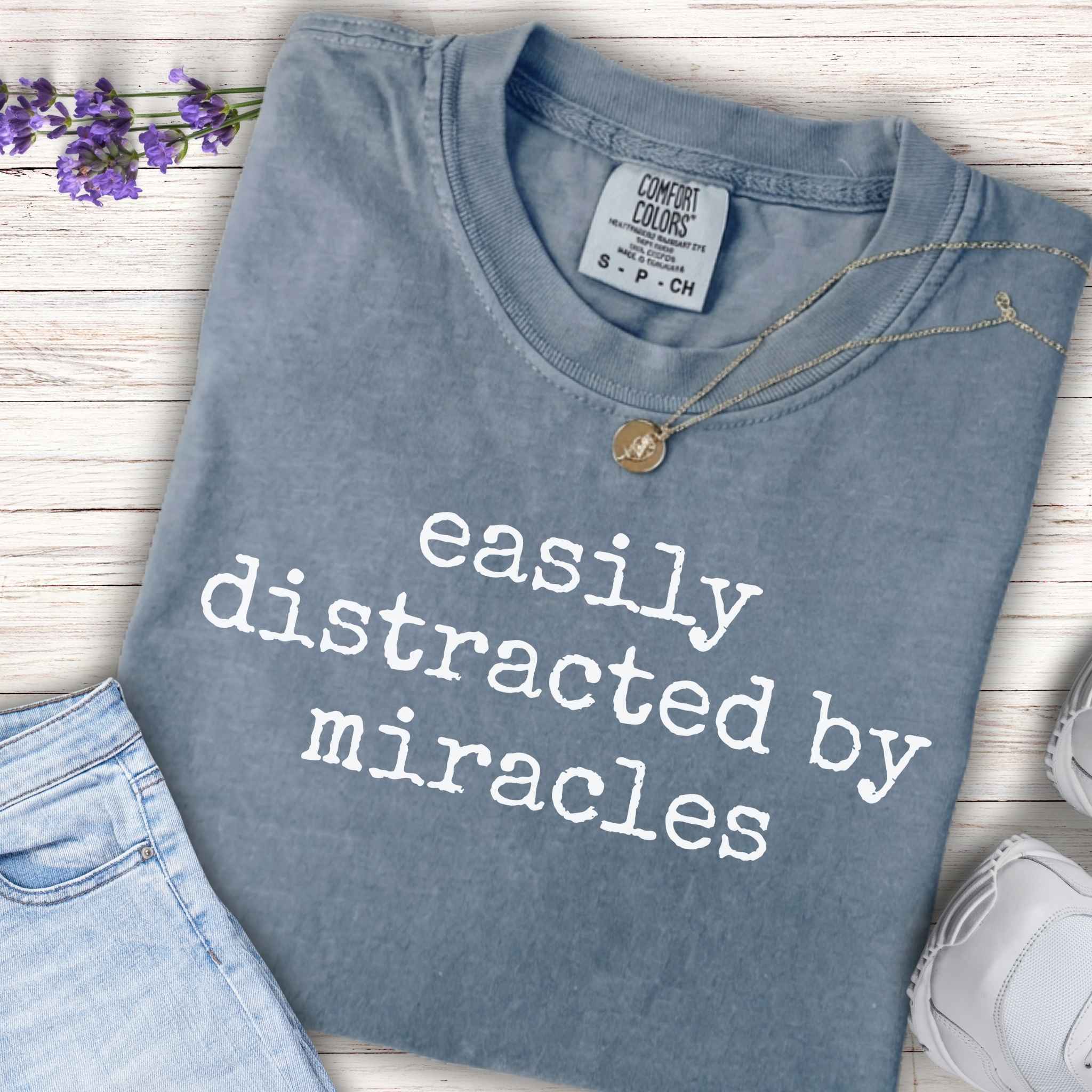 Youth Tee - "easily distracted by miracles" Inspirational Kids T-Shirt