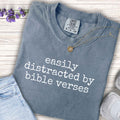 Youth Tee - "easily distracted by bible verses" Christian Graphic Shirt
