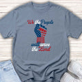 Patriotic Youth Tee — "We the People Will Serve the Lord" Flag Fist